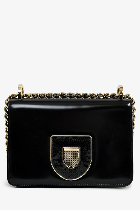 Dior Shoulder Bag Christian Sequin Detail 'ama Club' Leather Black