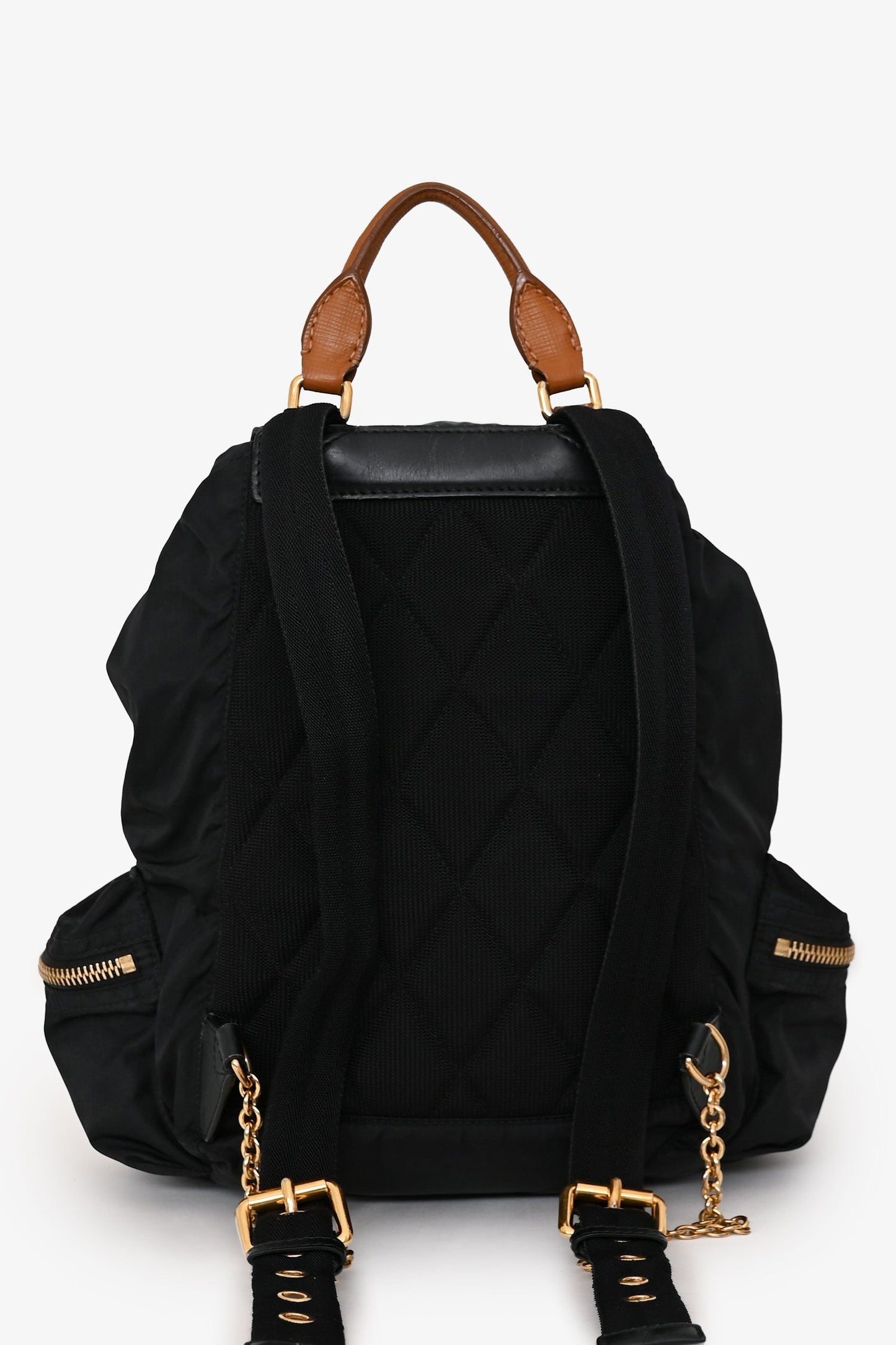 Burberry Technical Backpack Leather Nylon Black