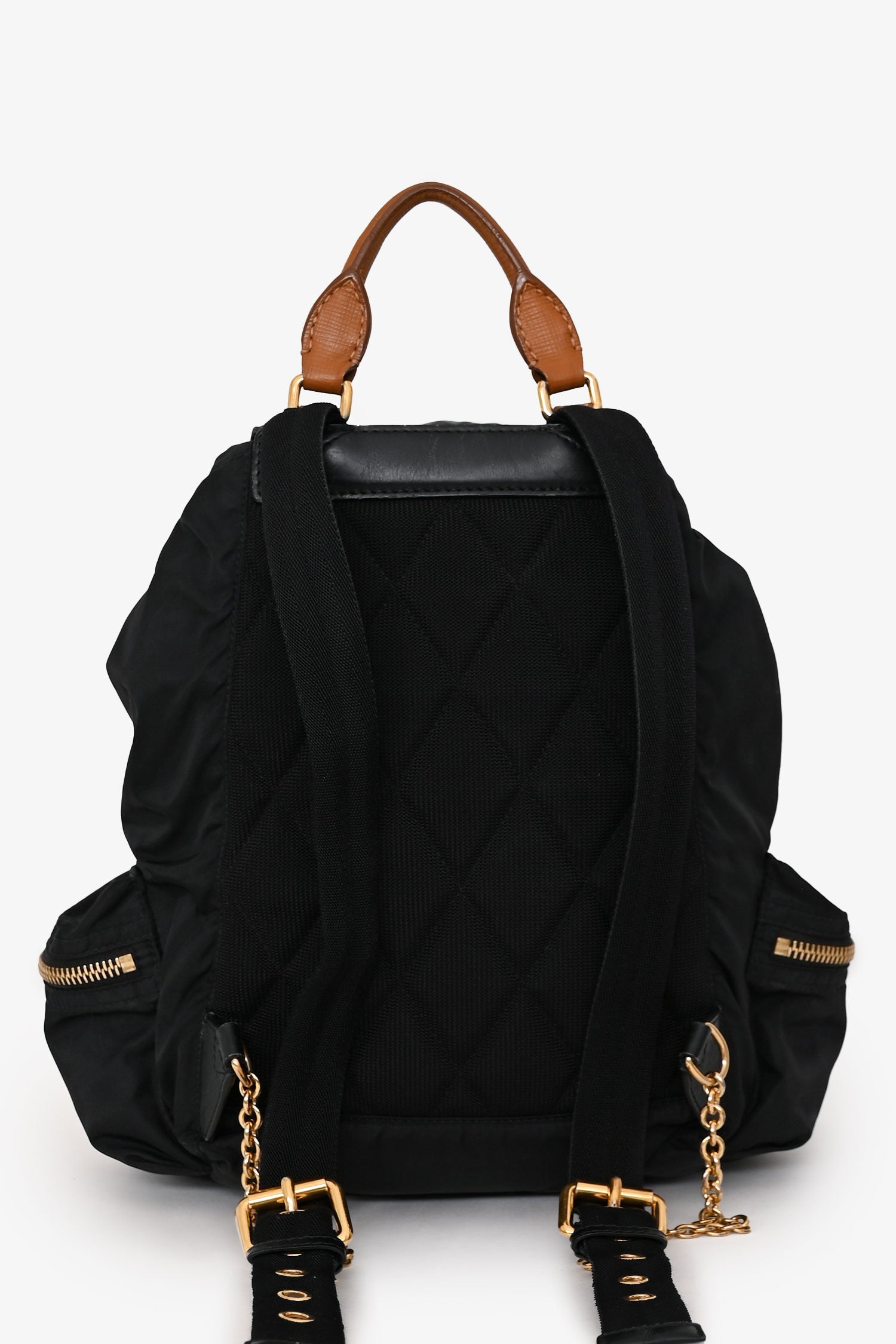 Burberry Technical Backpack Leather Nylon Black