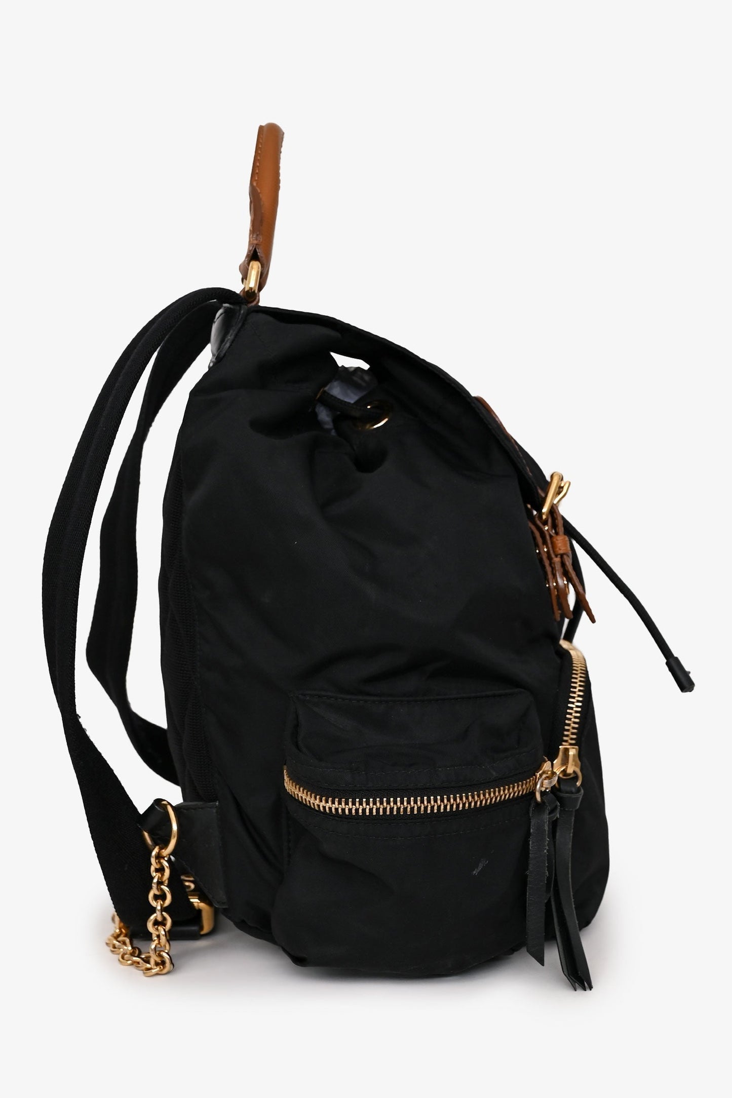 Burberry Technical Backpack Leather Nylon Black
