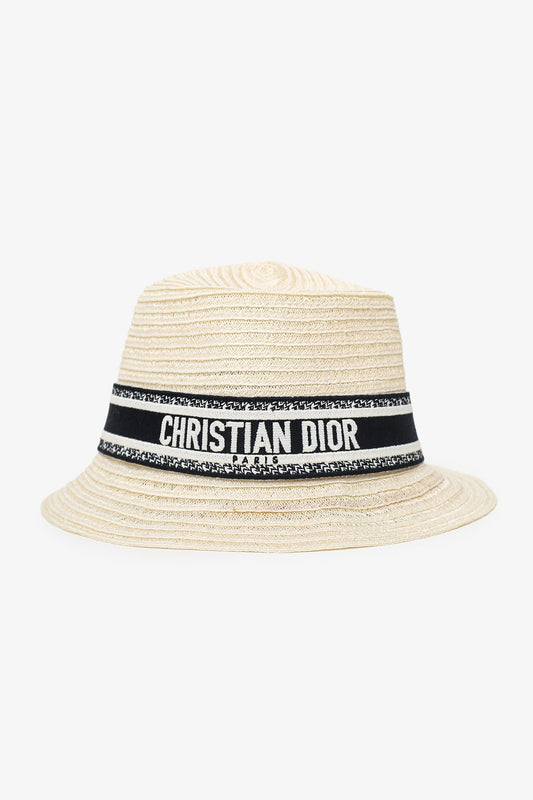 Dior Handbag Christian esort Brim Hat White Small
