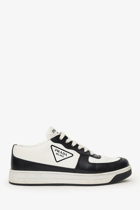Prada Handbag Sneakers Leather Black White Shoes