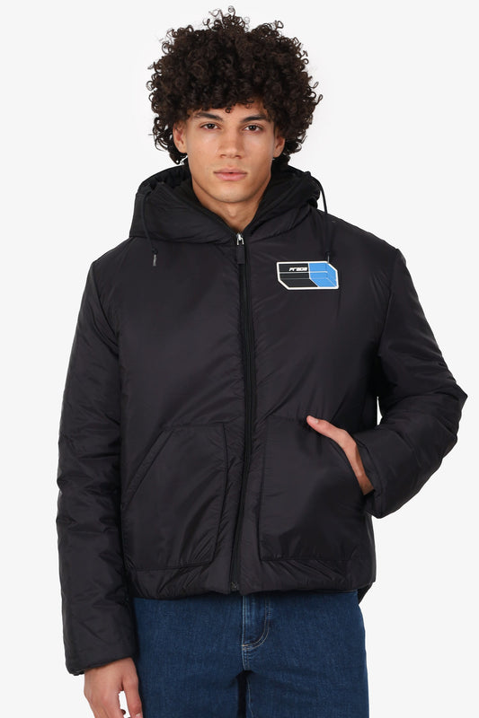Prada Handbag Down Hooded Puffer Jacket Black
