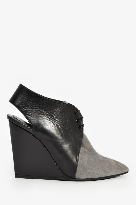 Dior Handbag Christian Grey Tie Wedges Leather Suede Black