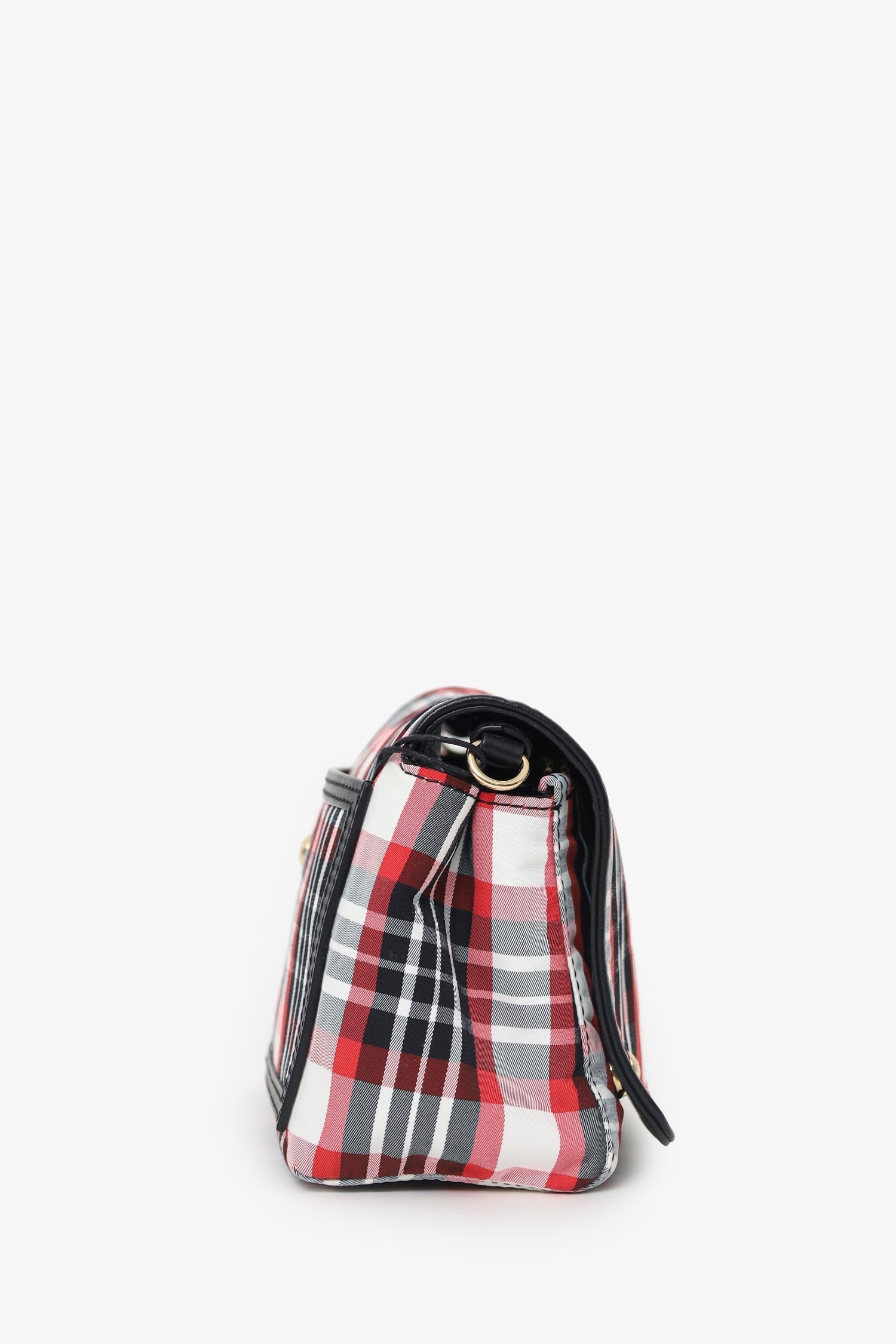 Burberry Hackberry Tartan Crossbody Bag Nylon Red