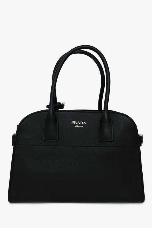 Prada Tote Bag Leather Black Medium