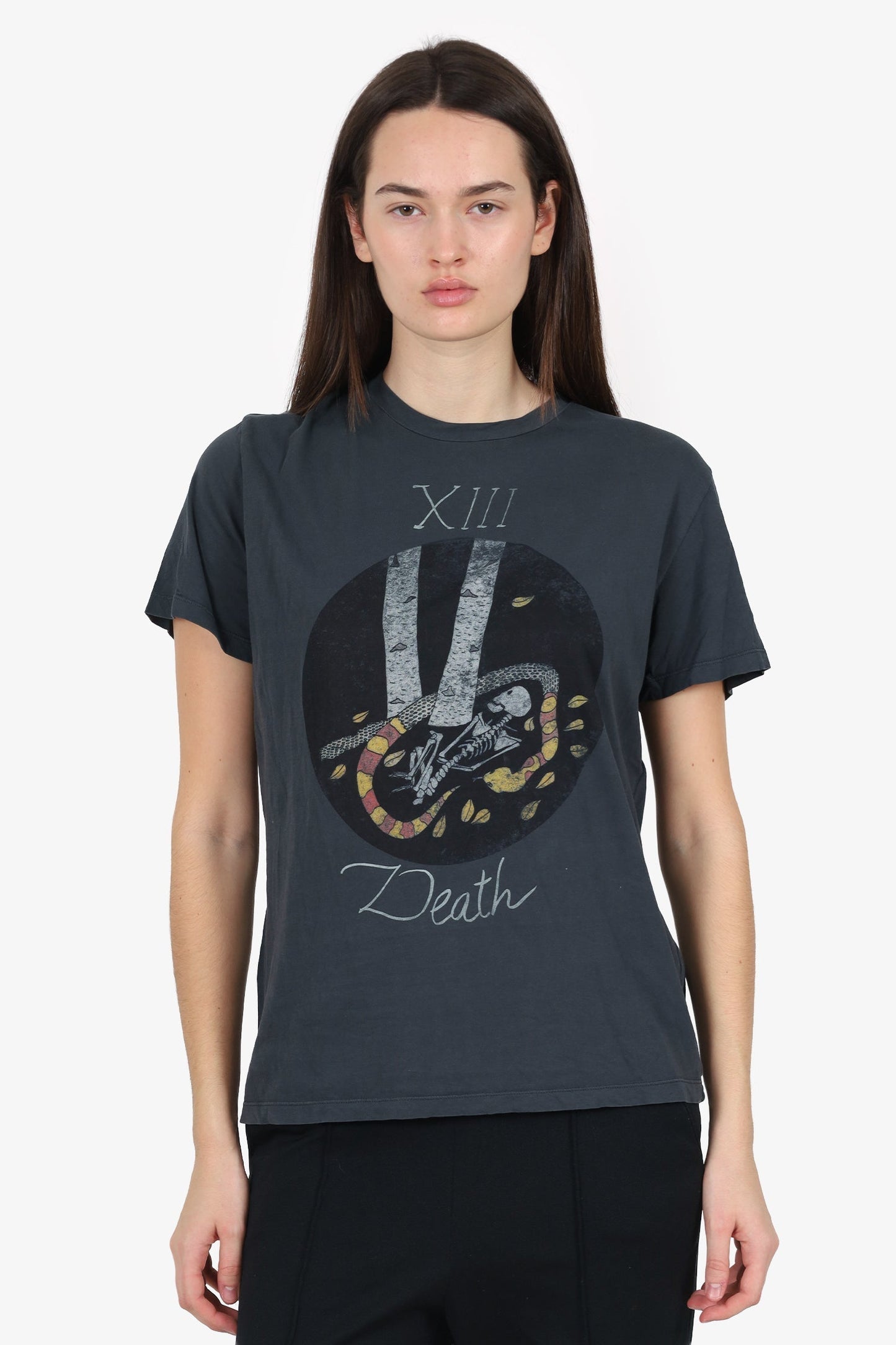 Dior Handbag Christian Grey ' Death' Printed T-Shirt Gray