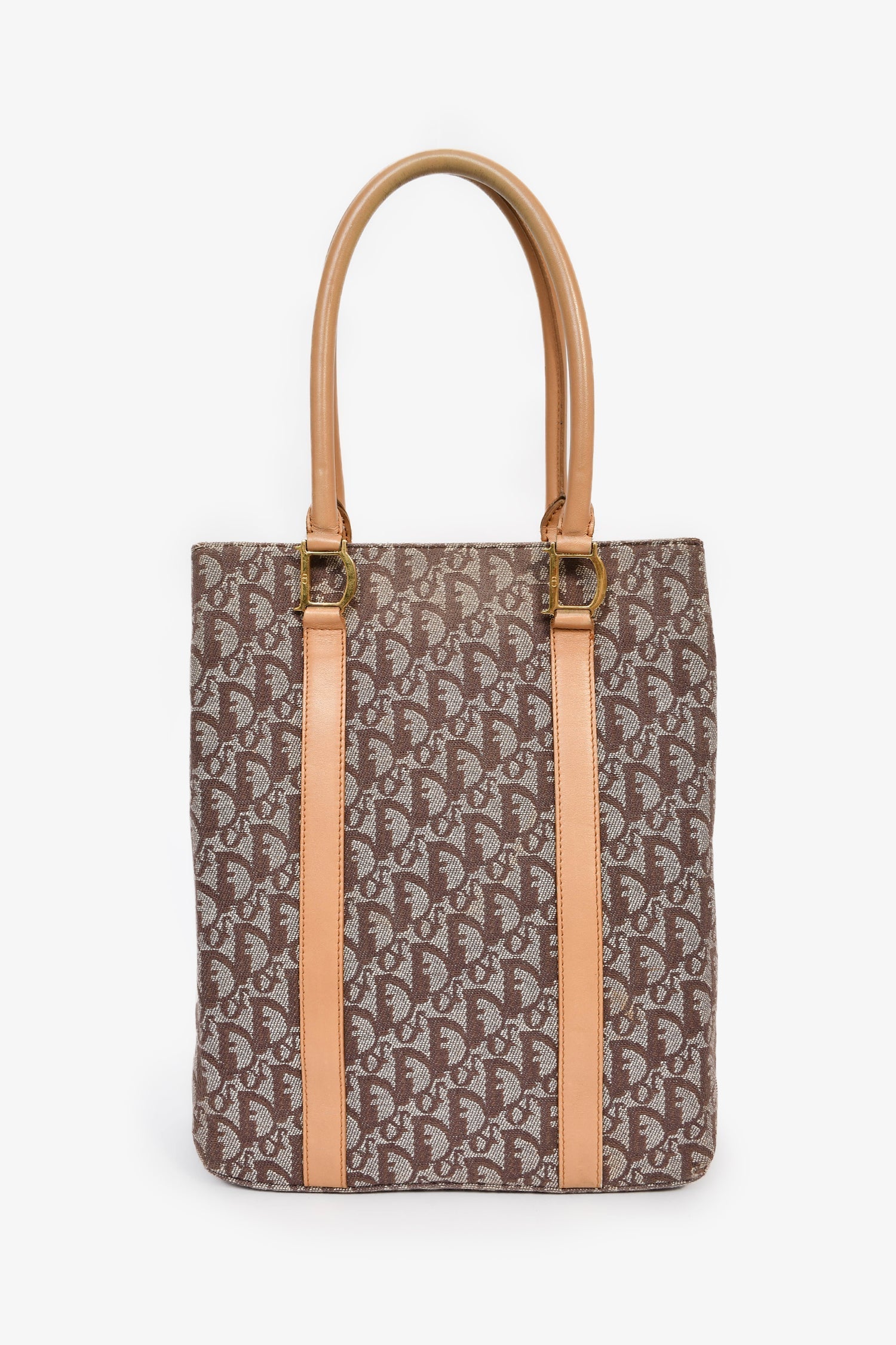 Dior Tote Bag Christian Oblique Trotter Canvas Brown
