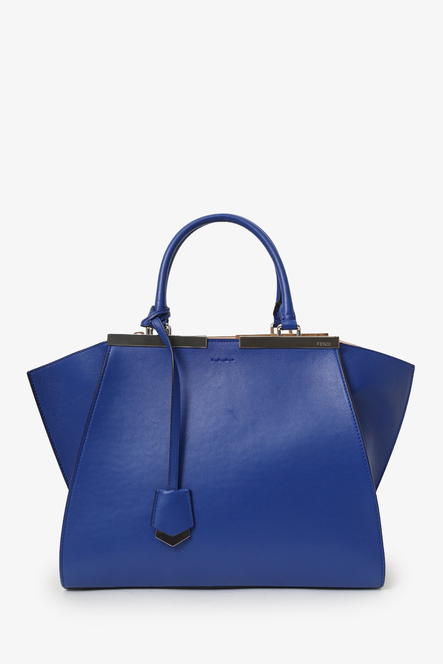 Fendi 3Jours Tote Bag With Strap Leather Blue