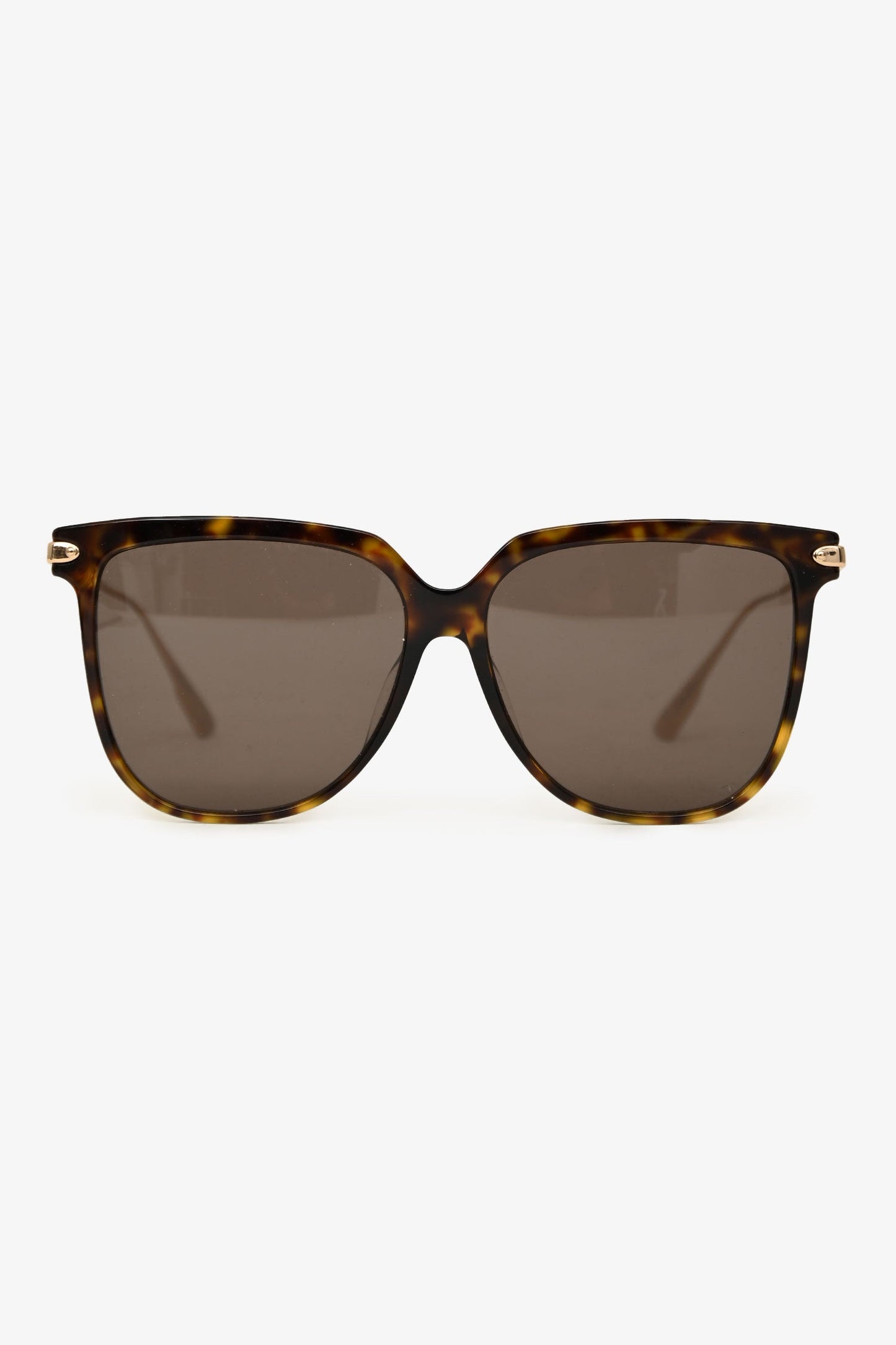 Dior Handbag Christian Tortoise Tone Oversized Sunglasses Brown Gold Logo
