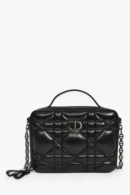 Dior Crossbody Bag Christian Puff Cannage Around 'Caro Box' Black Chain Zip