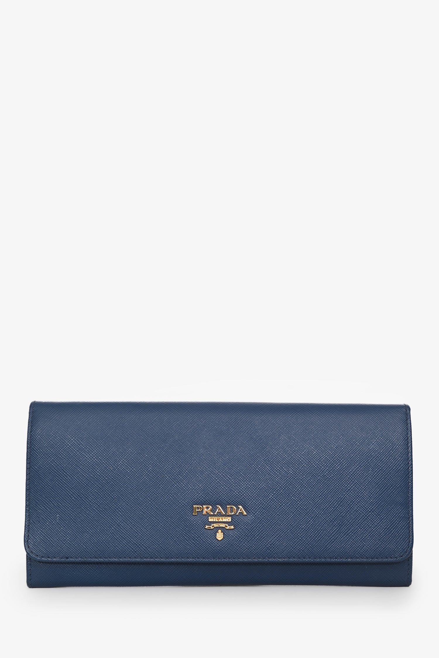 Prada Handbag Wallet On Saffiano Blue Chain