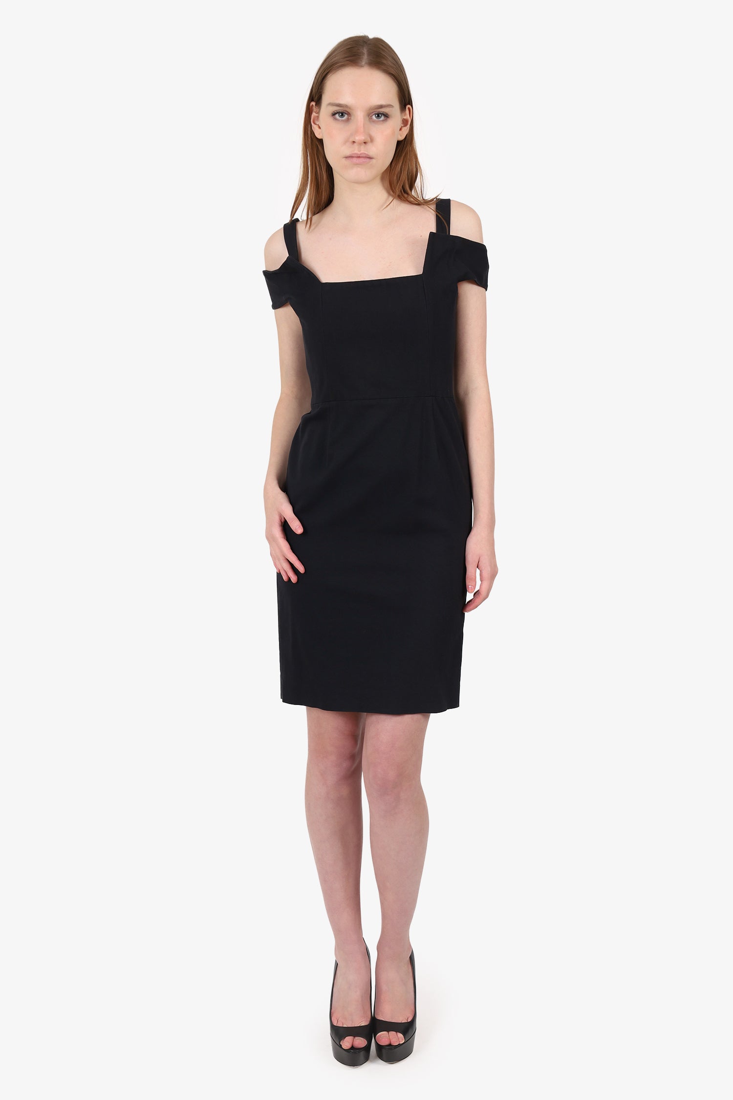 Fendi Handbag Knee Length Dress Black