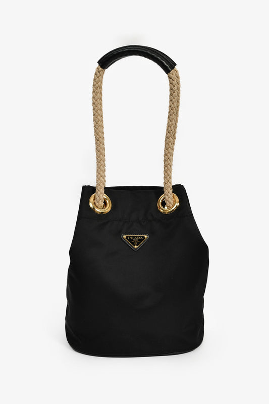 Prada Bag Re- 'Mariner' Nylon Black Bucket Bucket Bag