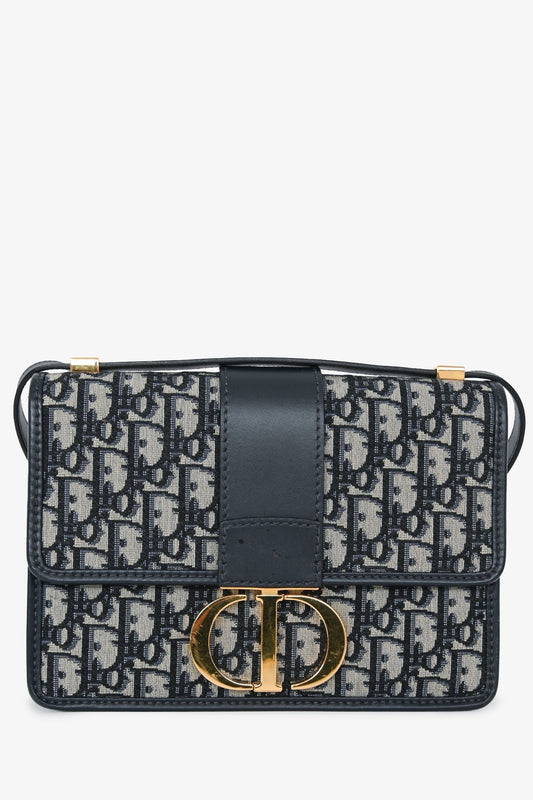Dior Shoulder Bag Christian Oblique 30 Montaigne Leather Navy