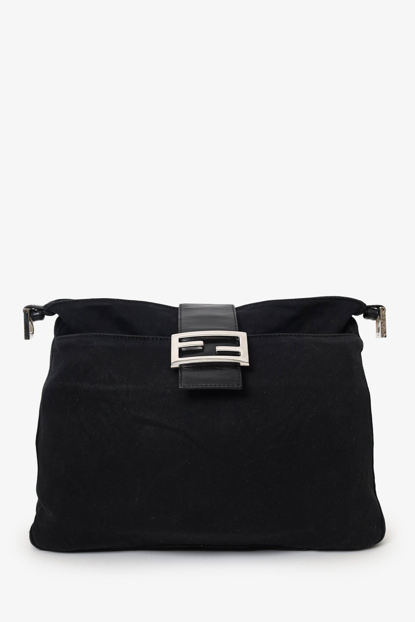 Fendi Fabric Forever Baguette Shoulder Bag Black