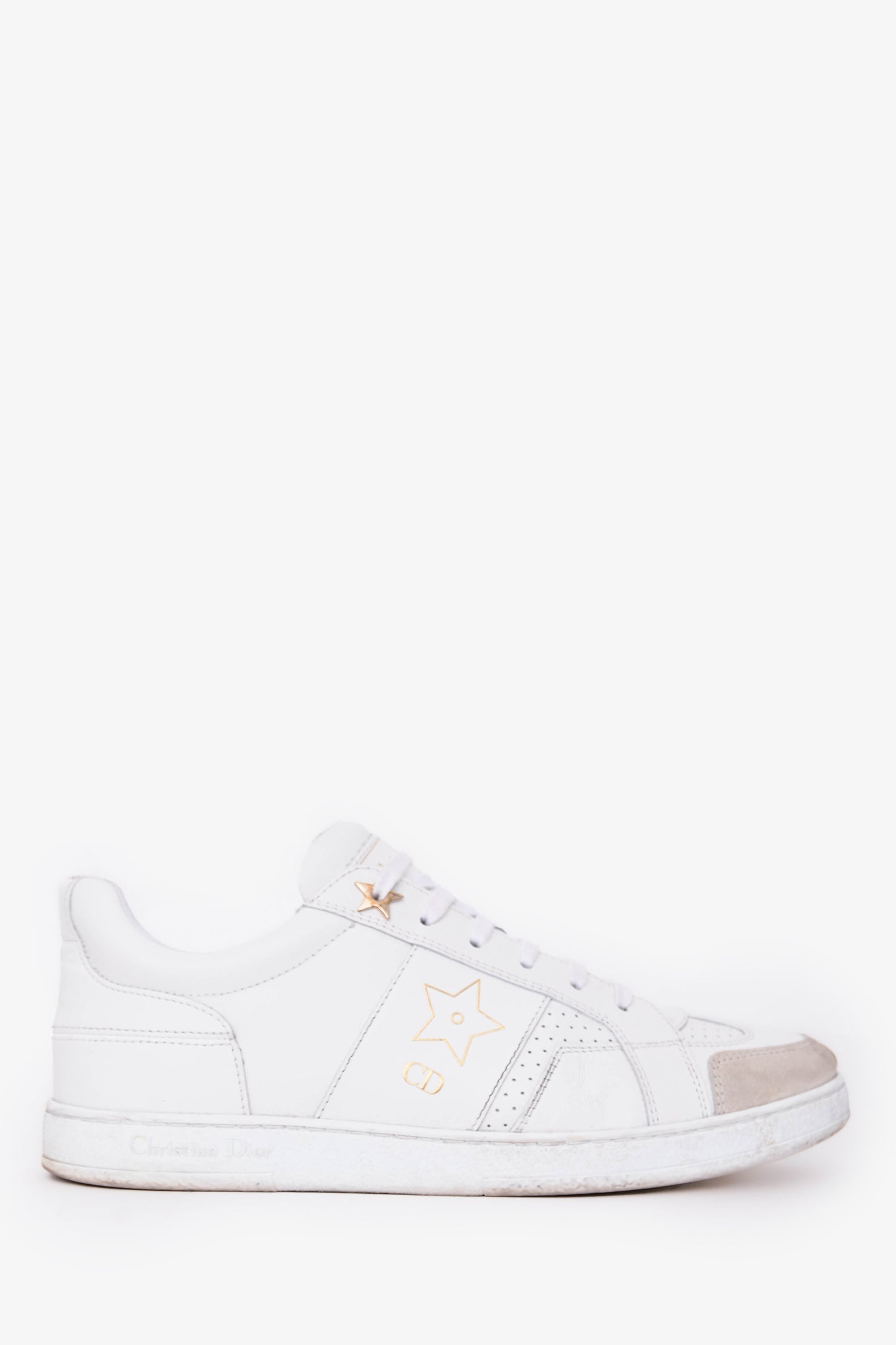 Dior Handbag Christian Star Sneakers Leather White Shoes