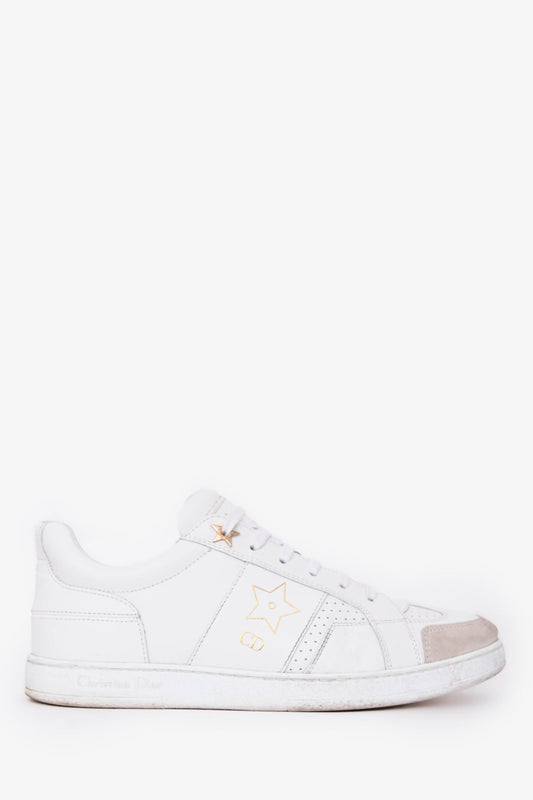 Dior Handbag Christian Star Sneakers Leather White Shoes