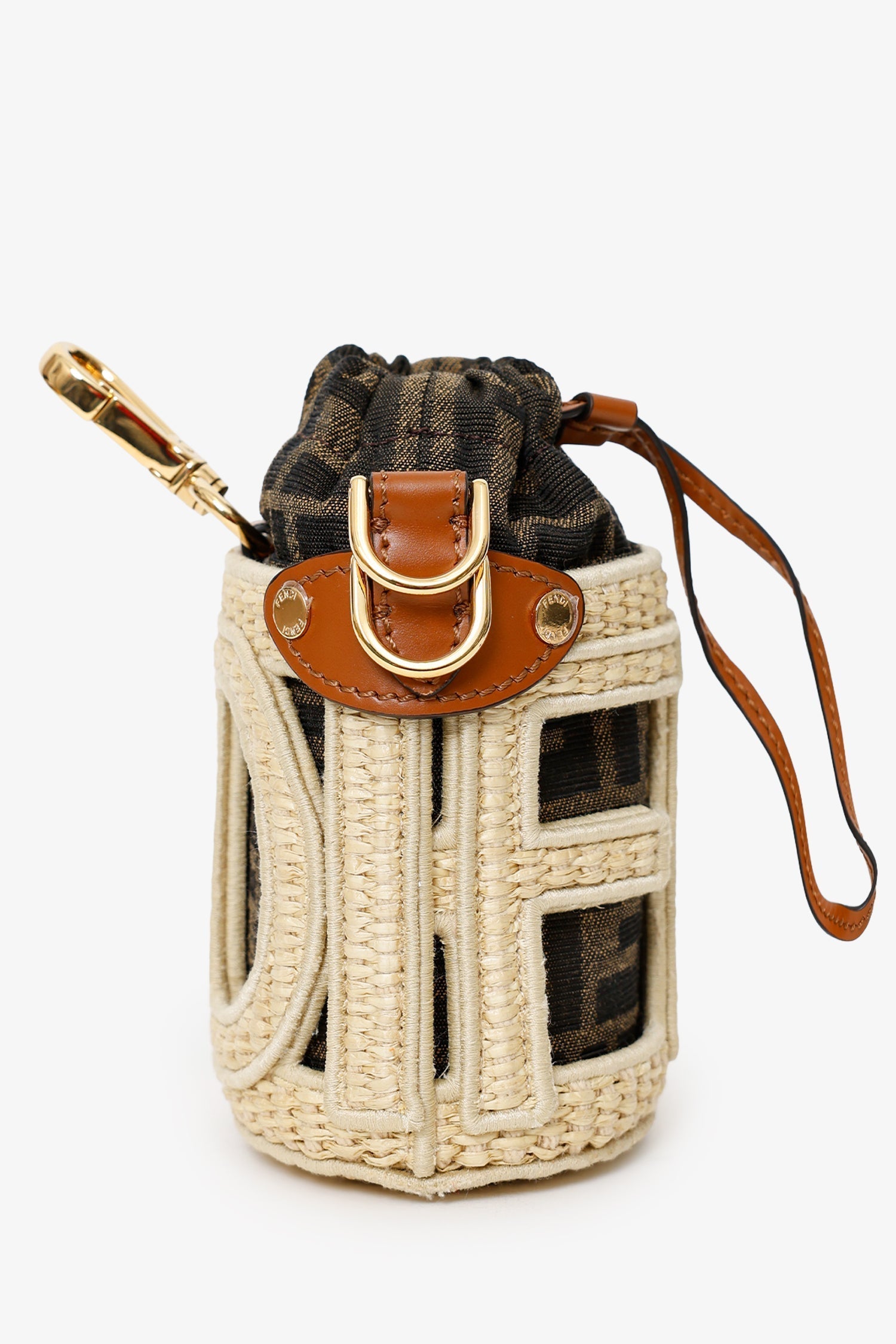 Fendi Zucca Ff Step Out Nano Bag Brown Beige Bucket Bucket Bag Bucket Bag My185852