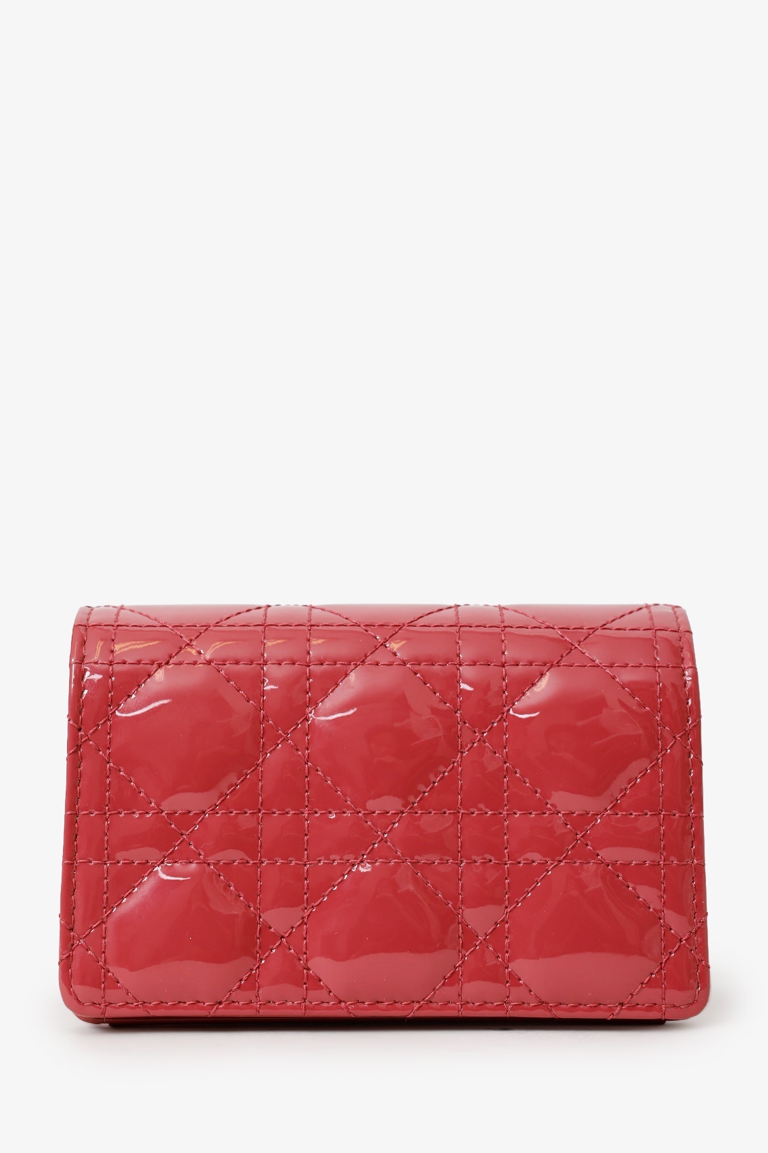Dior Handbag Christian Nano Lady Pouch Leather Patent Pink