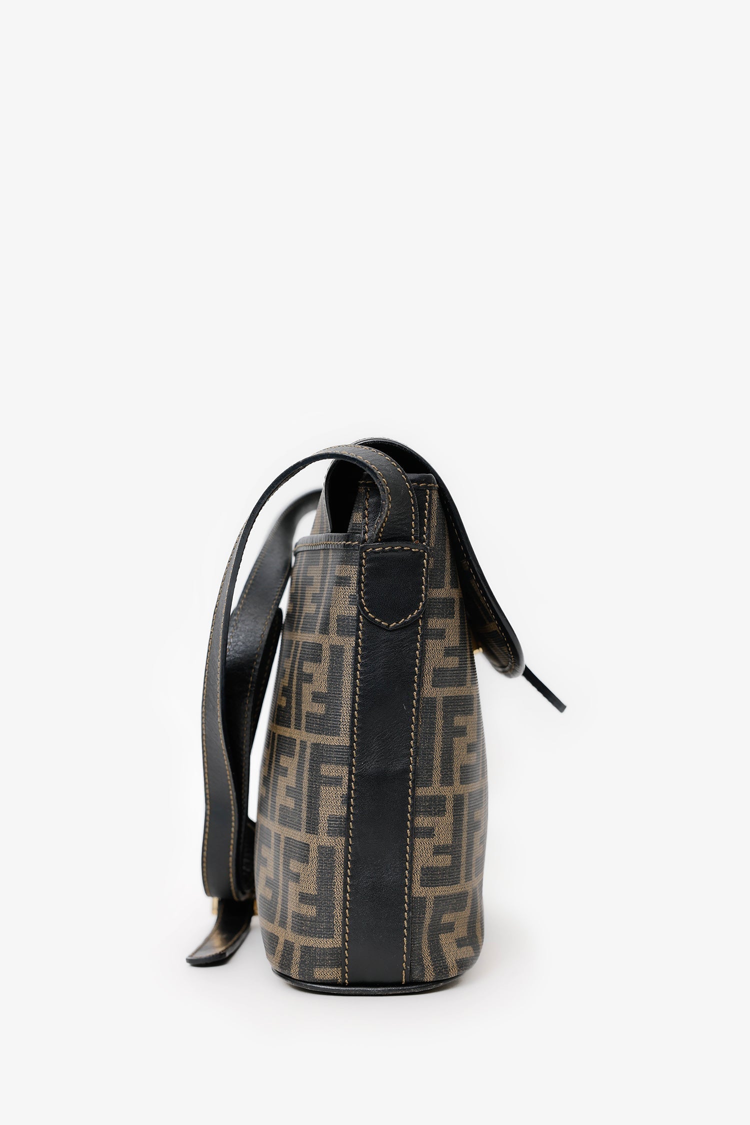 Fendi Ff Coated Crossbody Bag Canvas