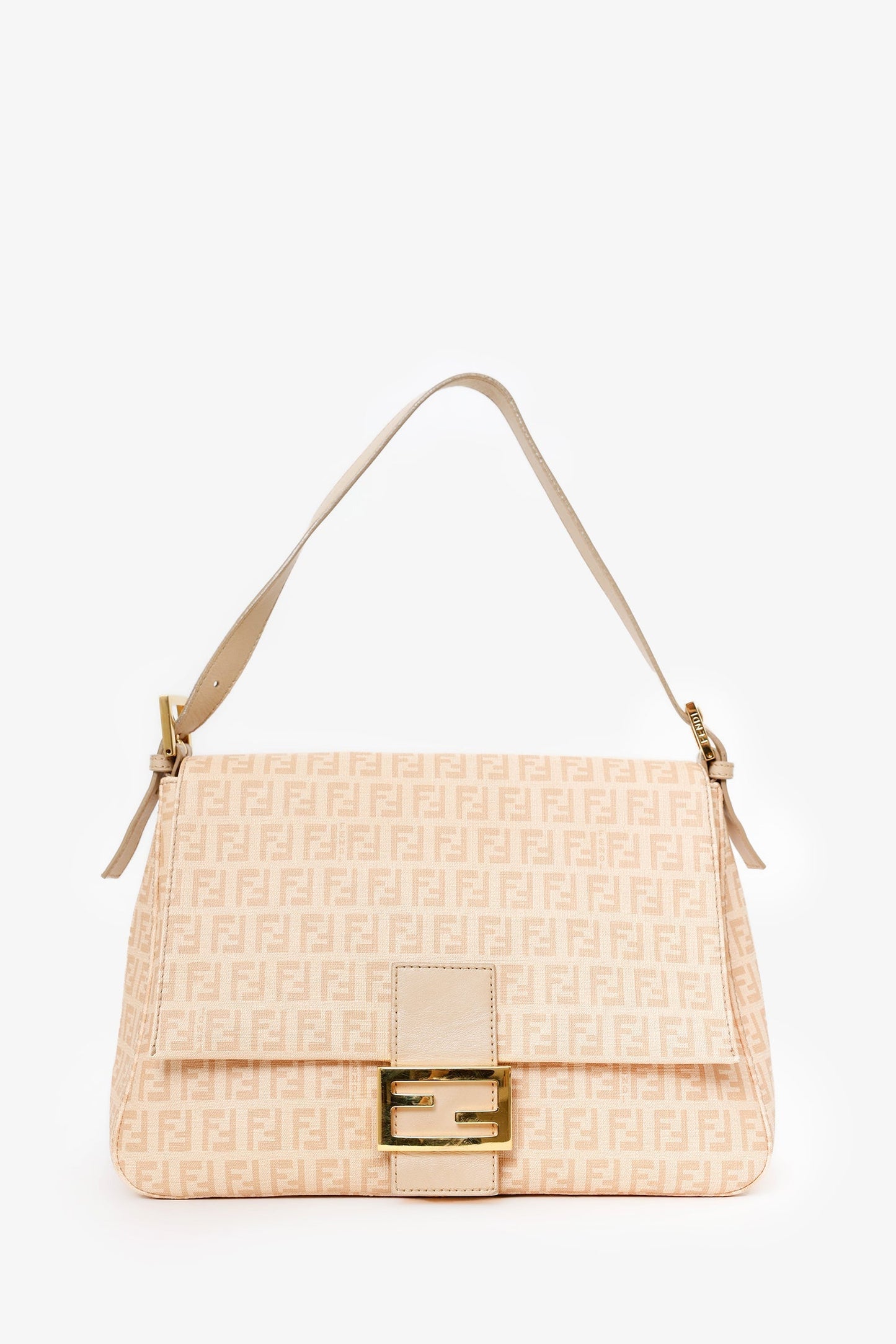 Fendi Ff Zucca Mama Forever Baguette Shoulder Bag Beige