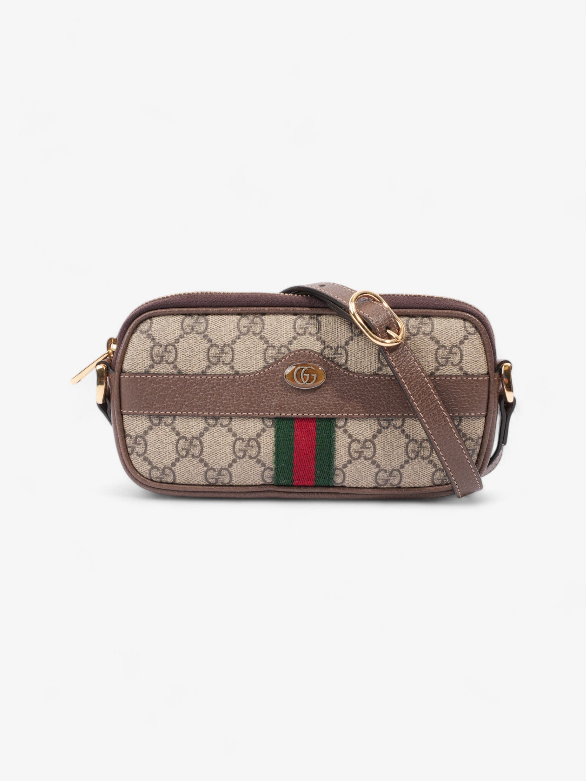 Gucci Ophidia Web Supreme Mini Crossbody Bag Canvas Red