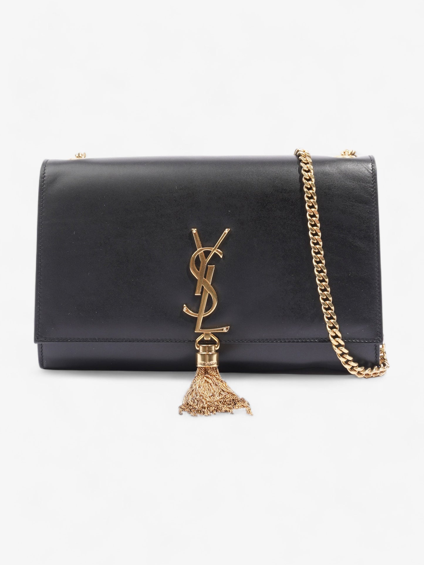 YSL Saint Laurent Kate Tassel Shoulder Bag Leather Black Medium