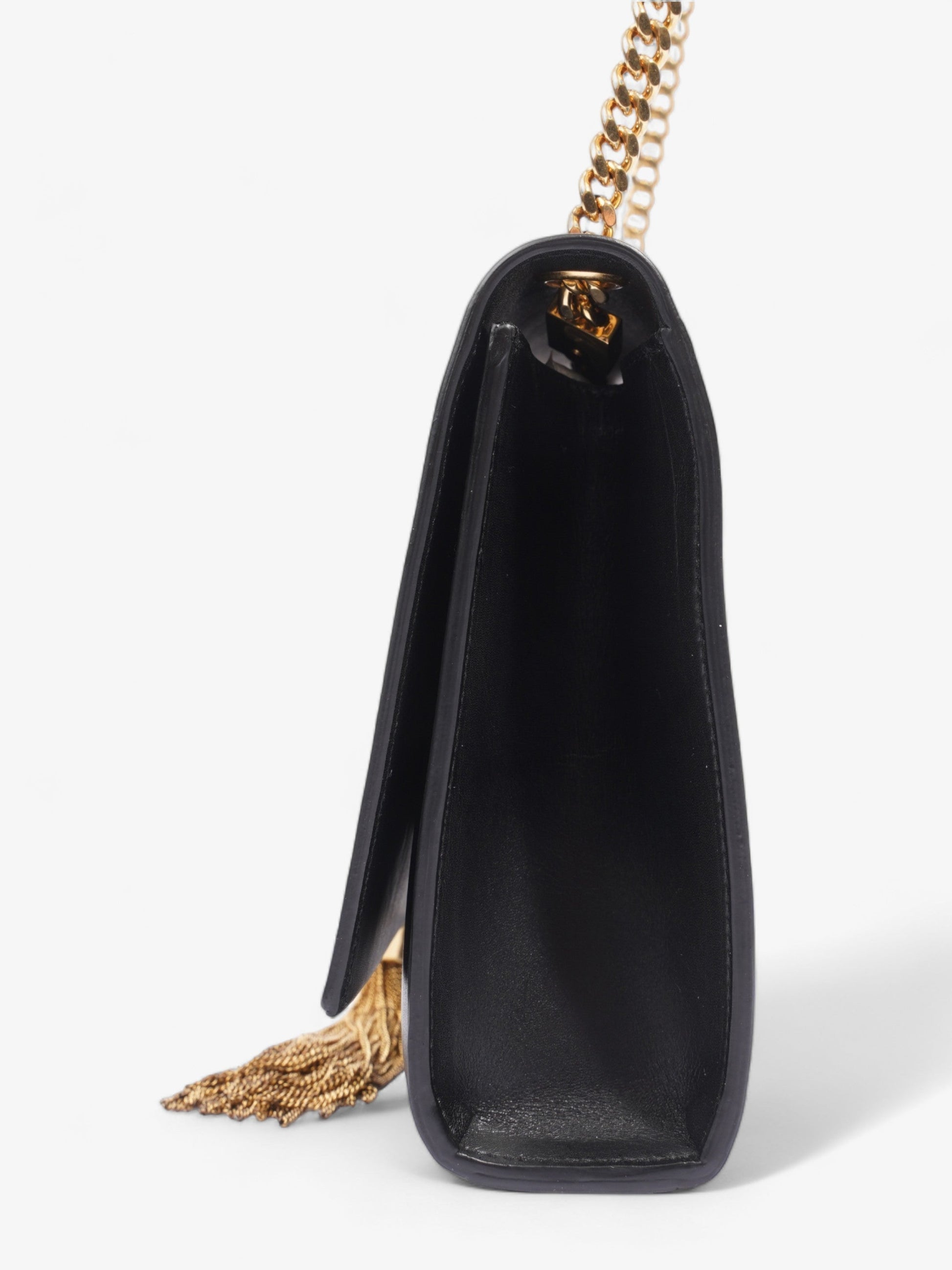 YSL Saint Laurent Kate Tassel Shoulder Bag Leather Black Medium