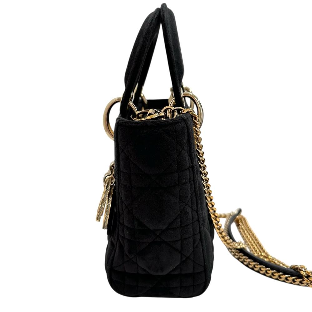 Dior Christian Lady Velvet 2Way Handbag Mini Travel Bag