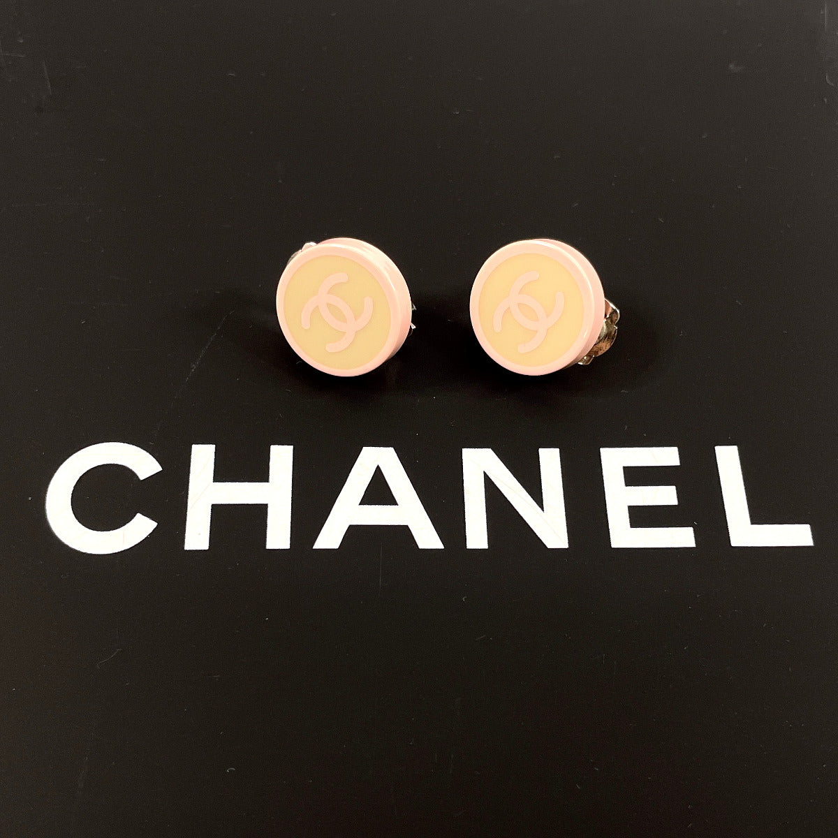 Chanel Coco Mark Plastic Earrings Jewelry