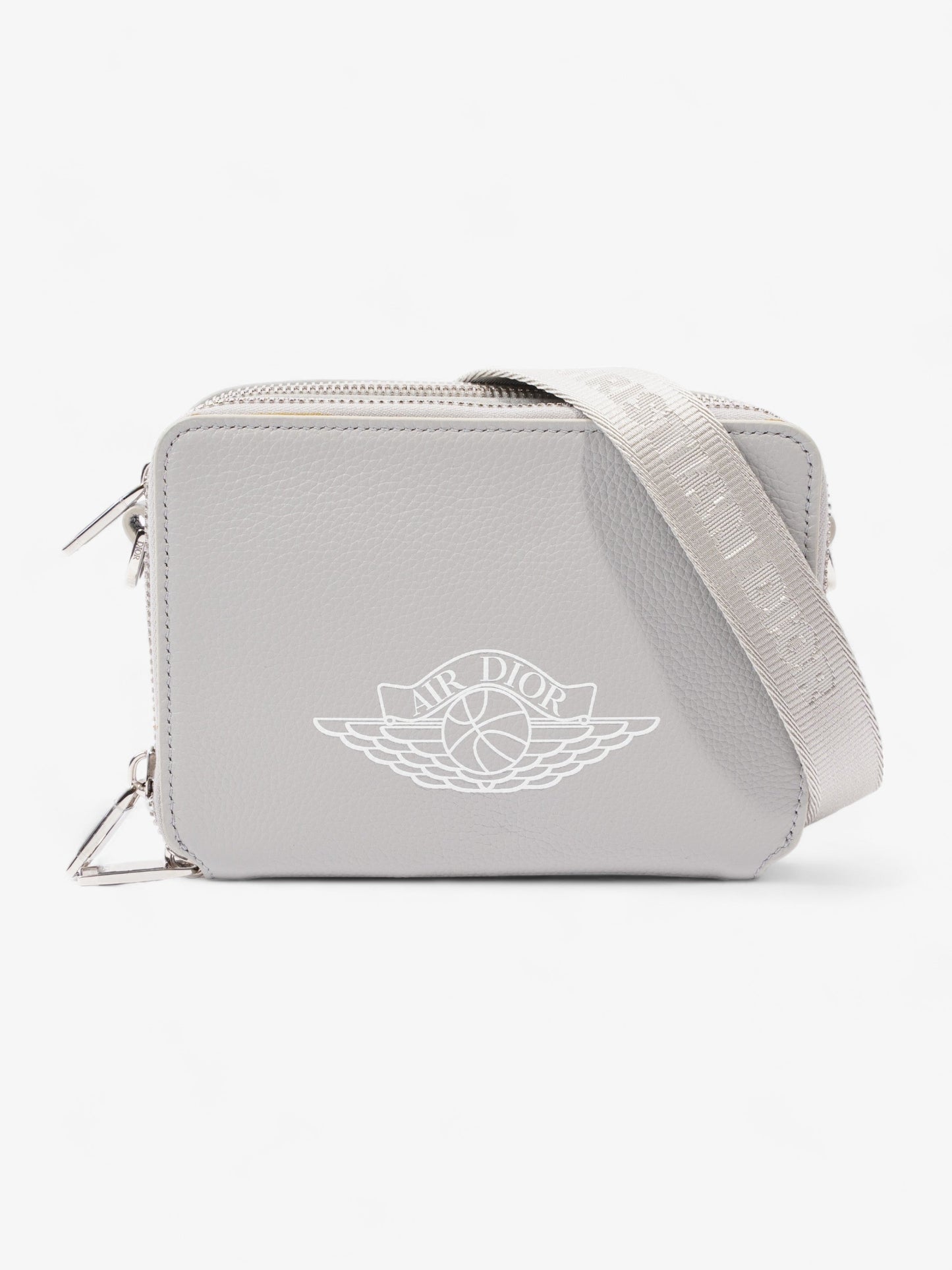 Dior Jordan Wings Grey Messenger Bag Leather Gray