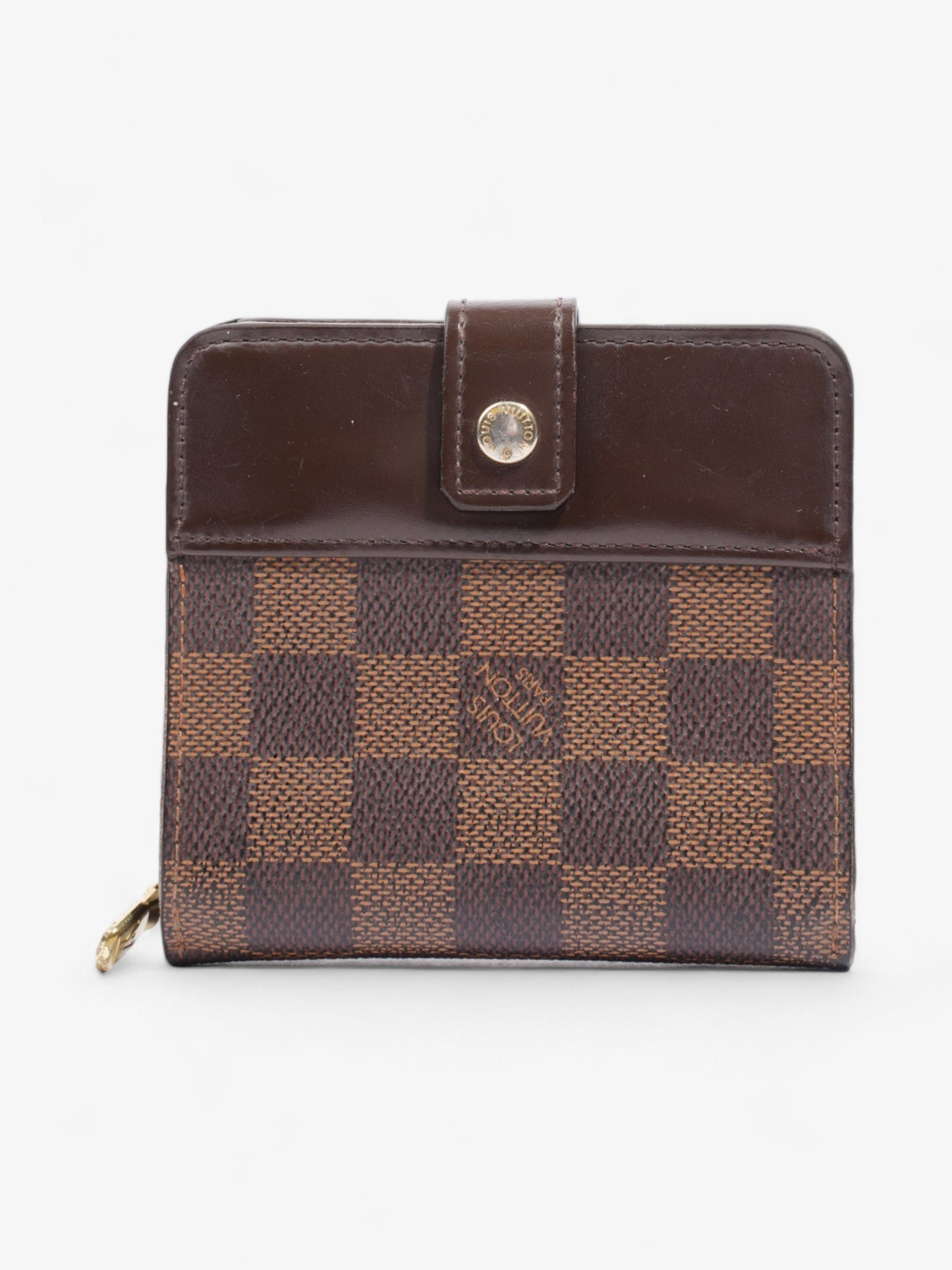 Louis Vuitton Compact Zip Ebene Coated Damier Canvas Coated Canvas Wallet Case