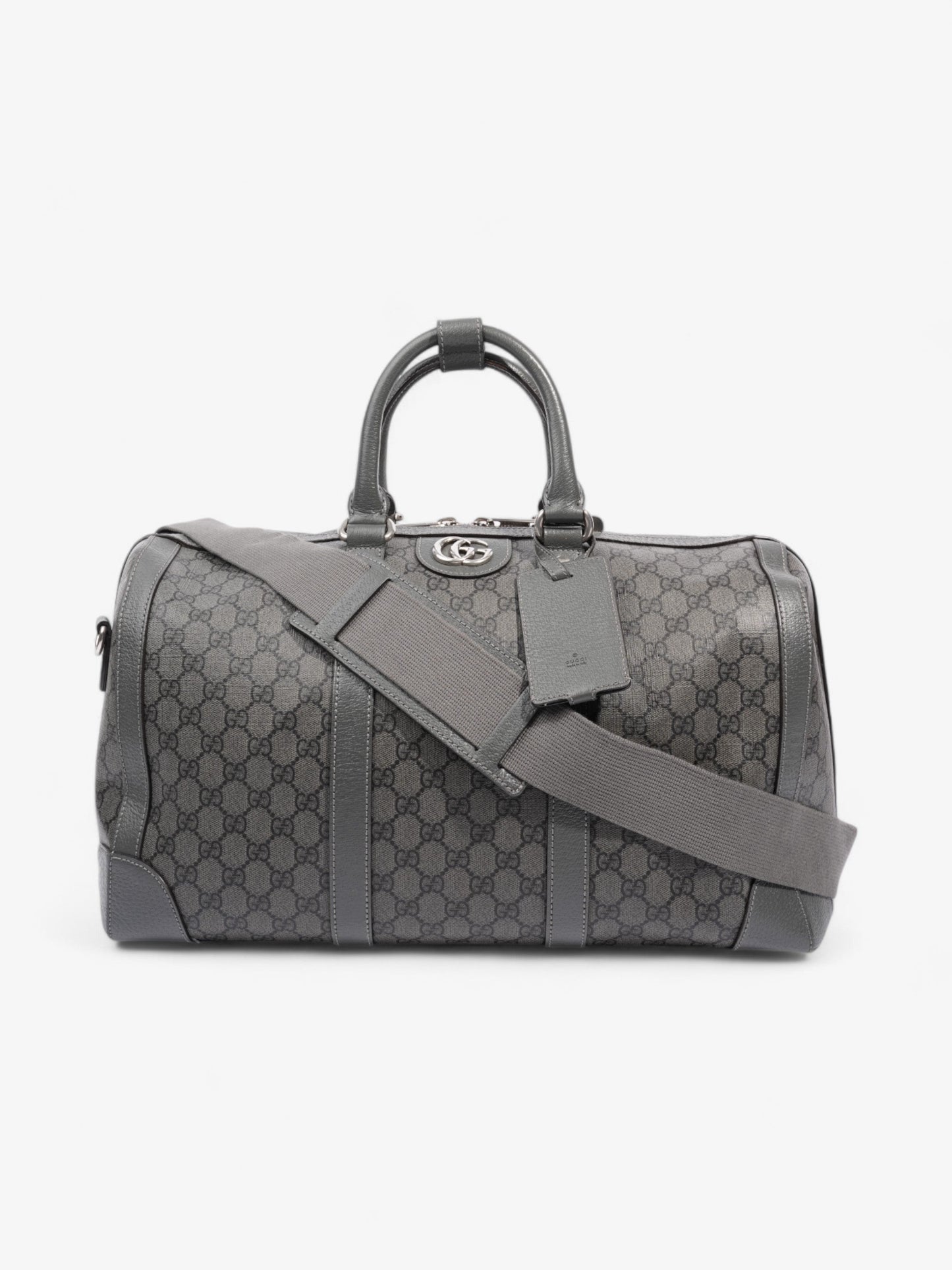 Gucci Ophidia Duffle Bag Supreme Grey Coated Canvas Travel Bag