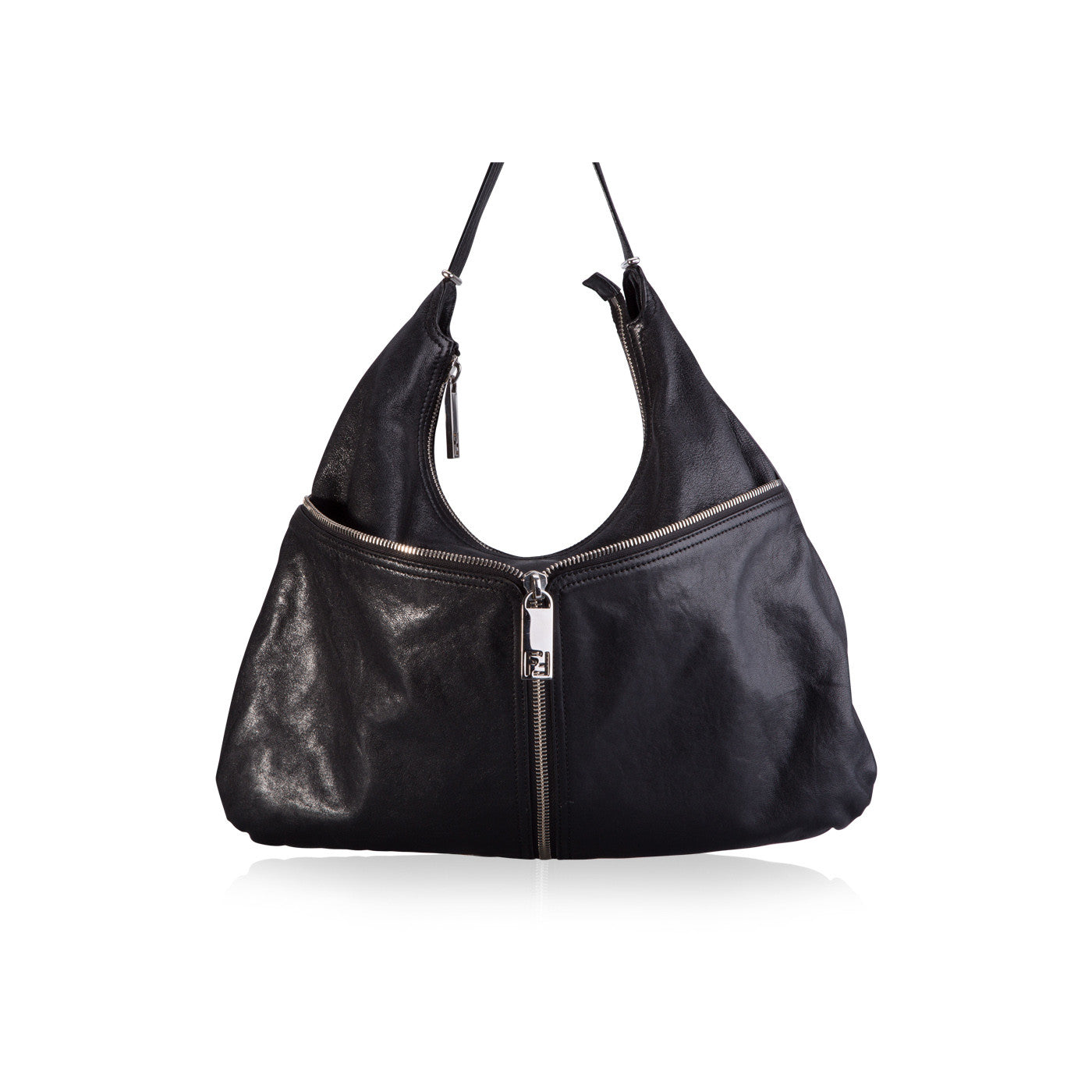 Fendi Front Hobo Bag Zip Shoulder Bag