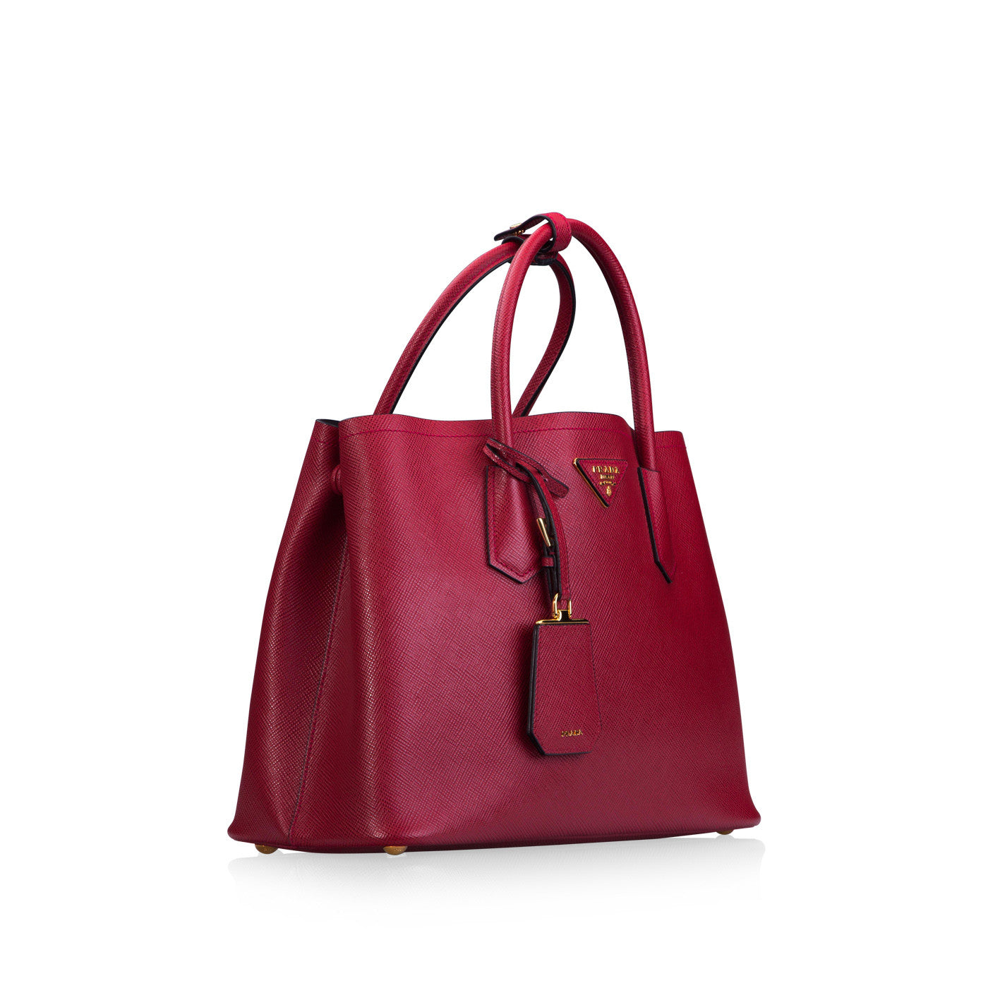 Prada Cuir Double Bag Saffiano Tote Bag Double Bag Red