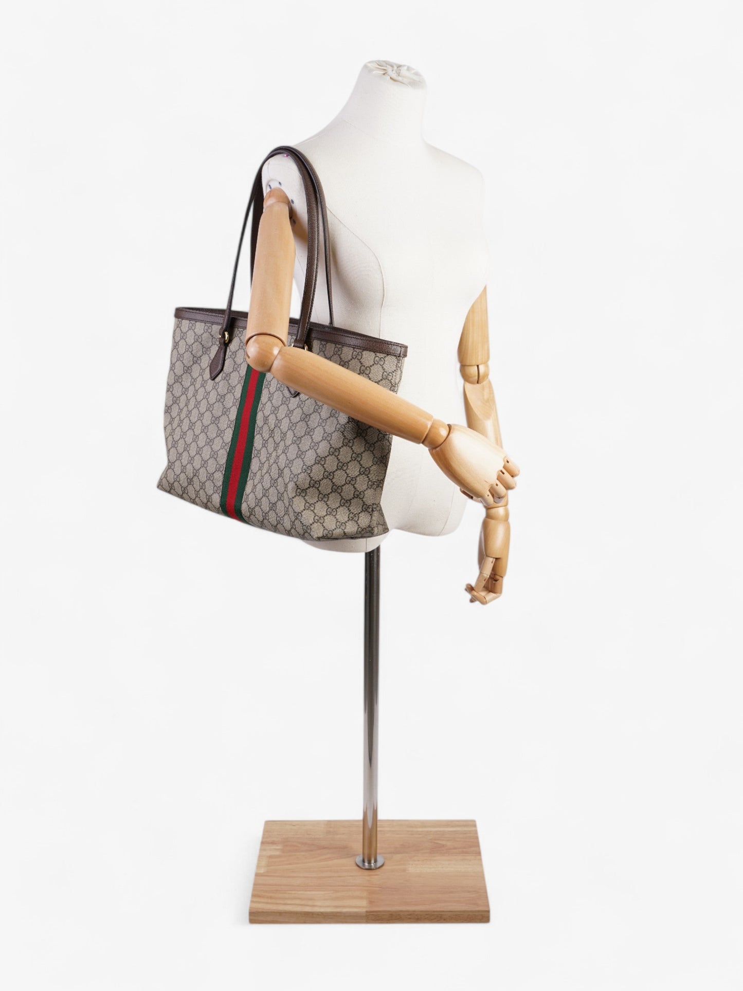 Gucci Ophelia Tote Supreme Coated Medium Canvas Brown Shoulder Bag