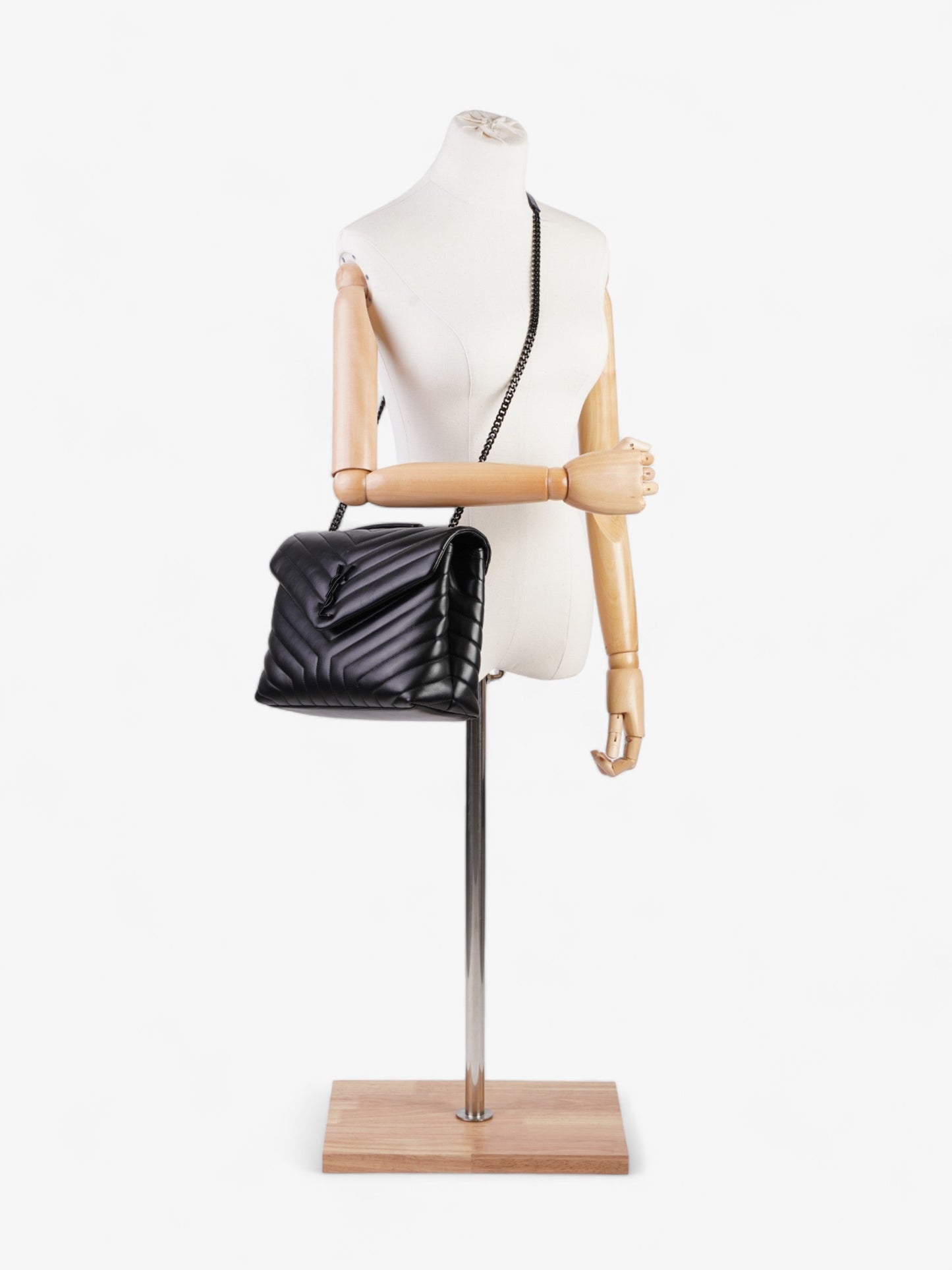 YSL Saint Laurent Lou Lou Shoulder Bag Leather Black Medium Black Leather Medium