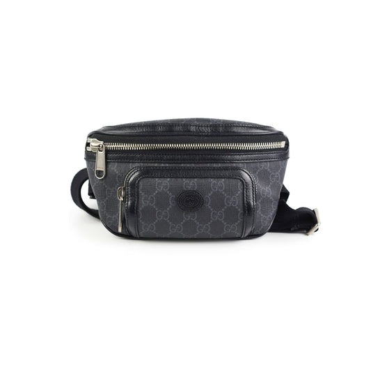 Gucci Bum Bag Interlocking Black Travel Bag