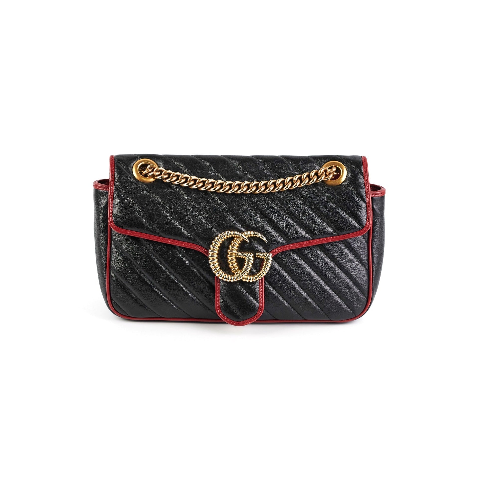 Gucci Marmont Shoulder Bag Black Red Crossbody Bag Shoulder Bag