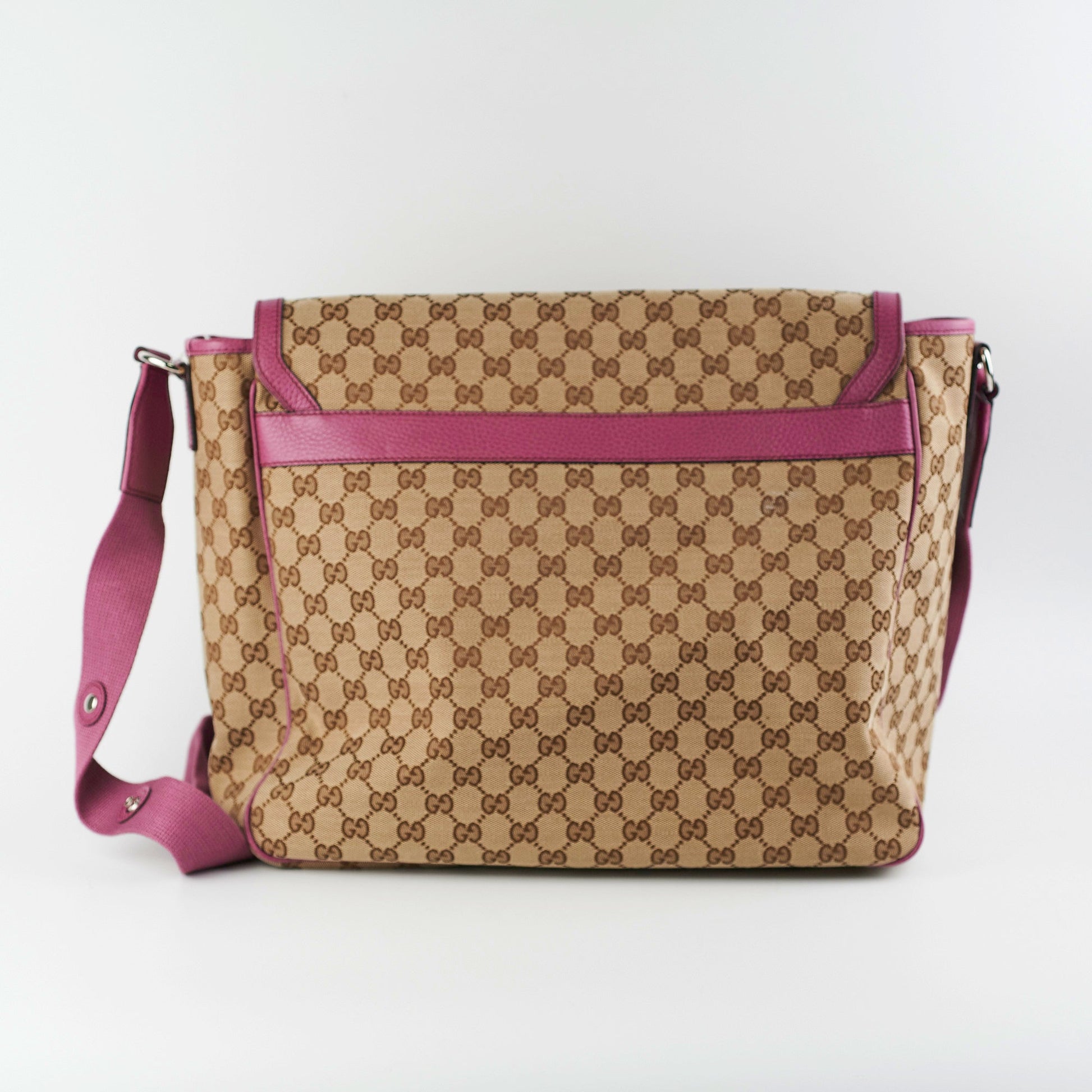Gucci Baby Bag With Changemat Monogram Pink Travel Bag