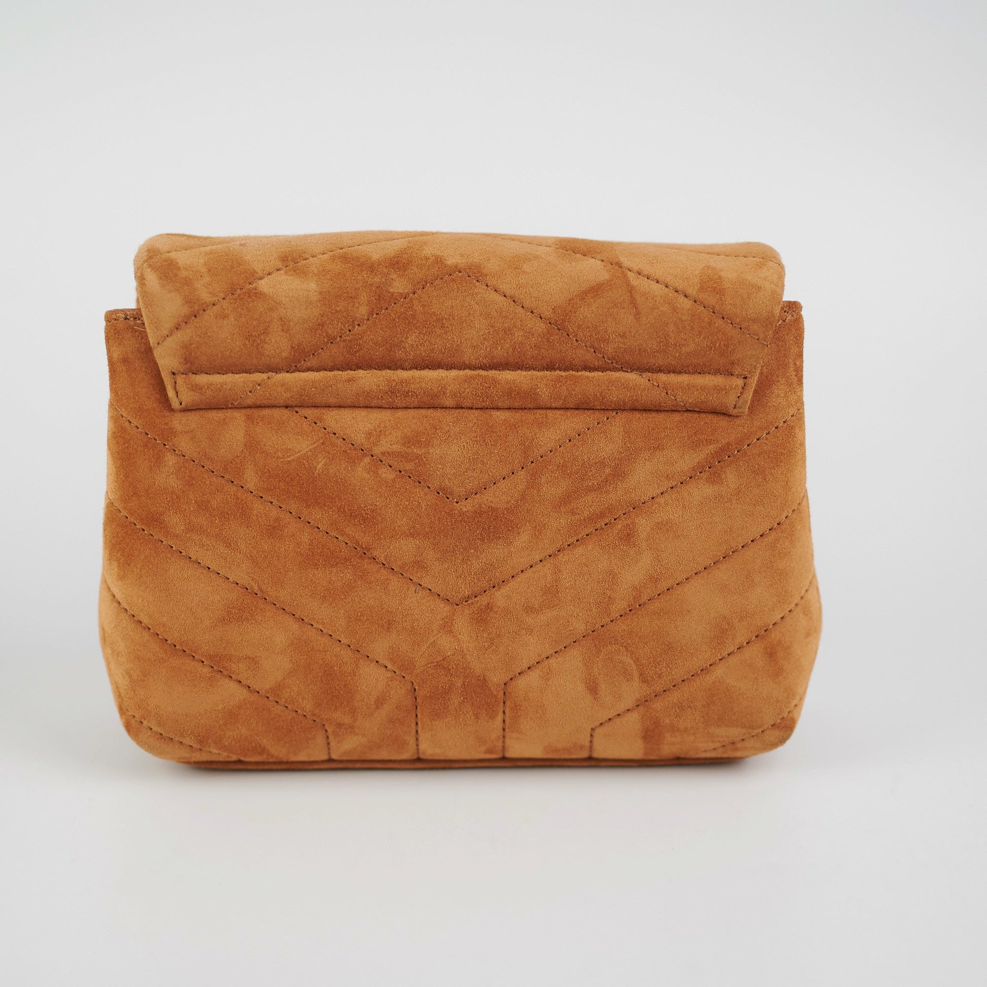 YSL Saint Laurent Lou Lou Crossbody Bag Suede Brown Toy