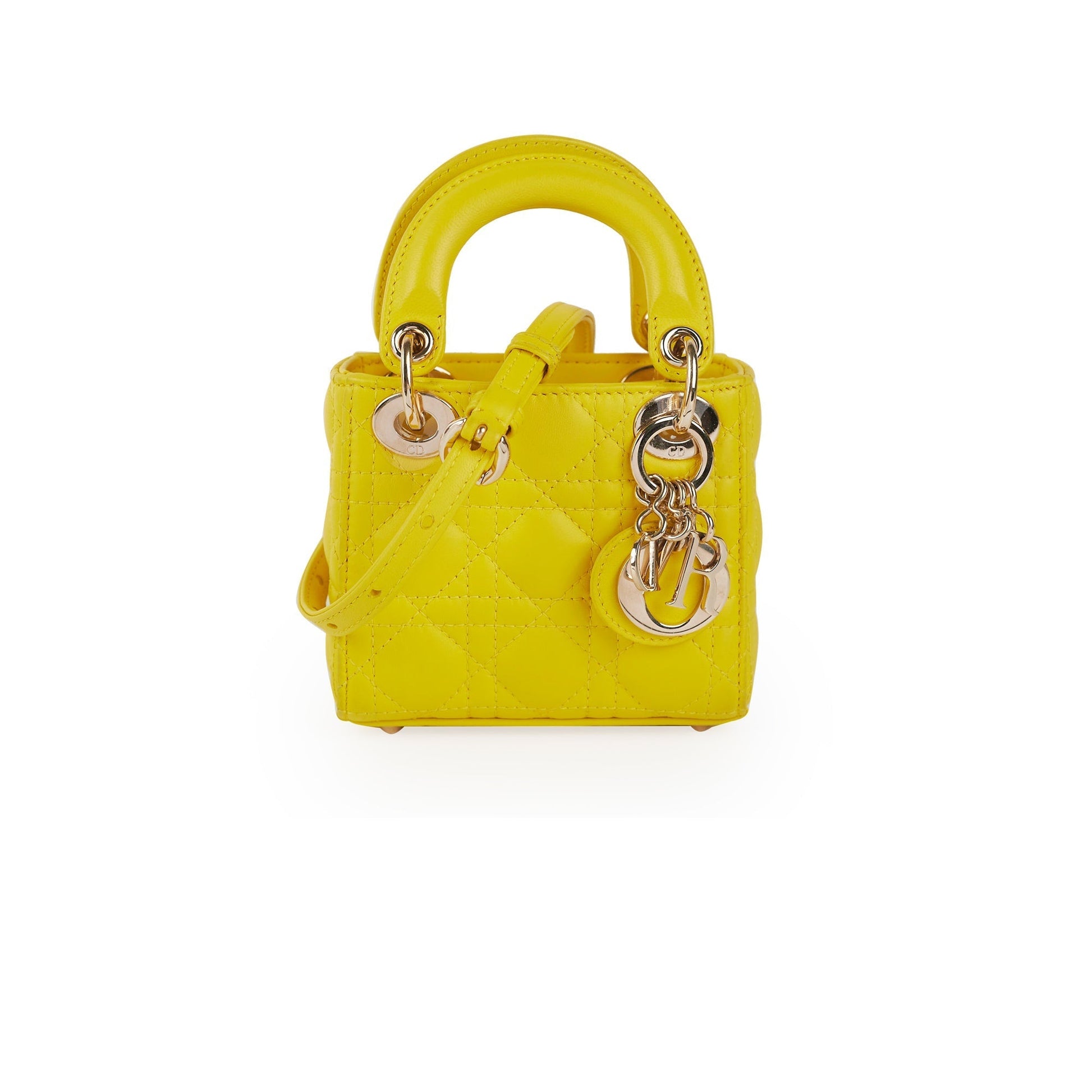 Dior Deal Of The Week Lady Crossbody Bag Yellow Micro