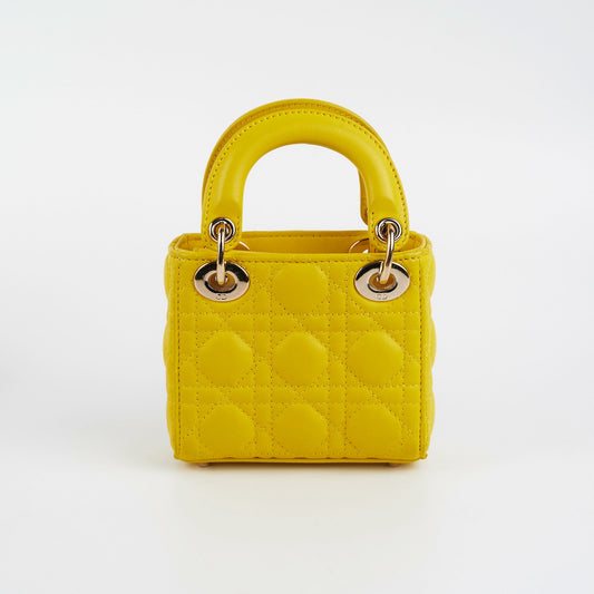 Dior Deal Of The Week Lady Crossbody Bag Yellow Micro
