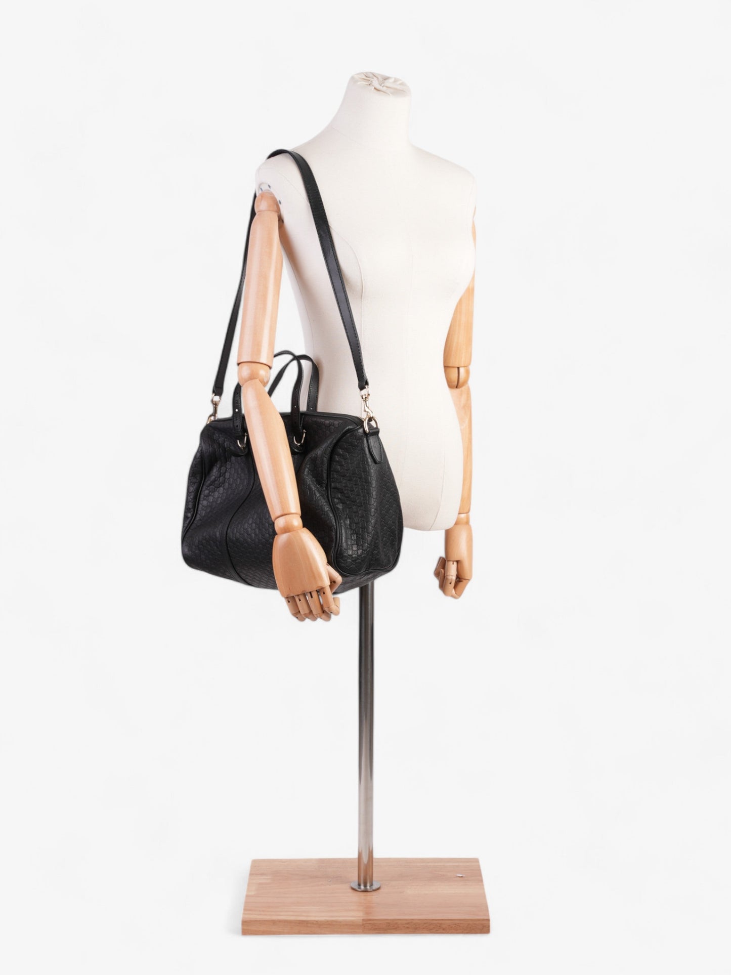 Gucci Boston Bag Microssima Leather Black Shoulder Bag