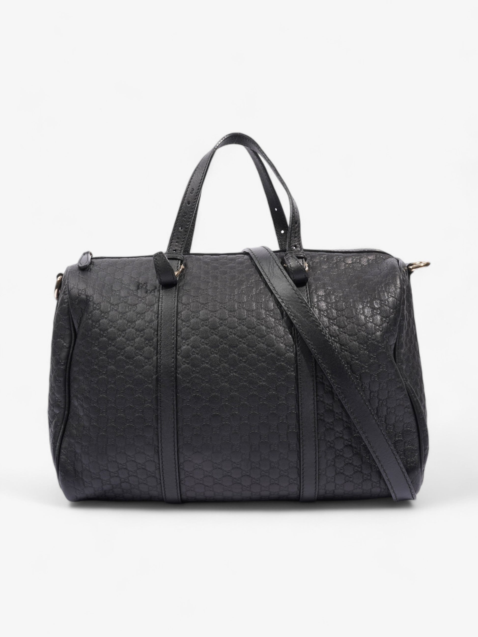 Gucci Boston Bag Microssima Leather Black Shoulder Bag