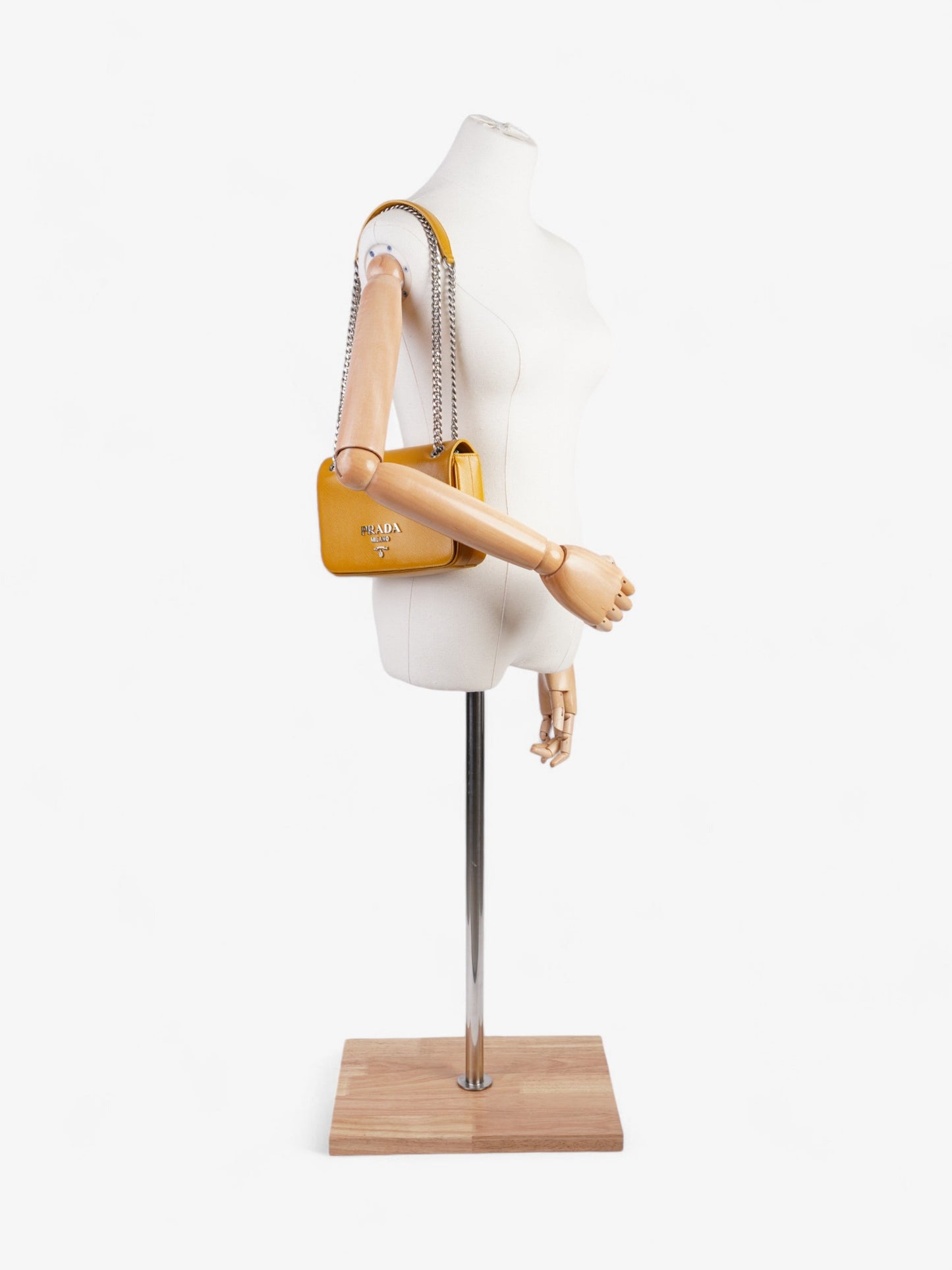 Prada Crossbody Bag Mustard Leather Saffiano Mini