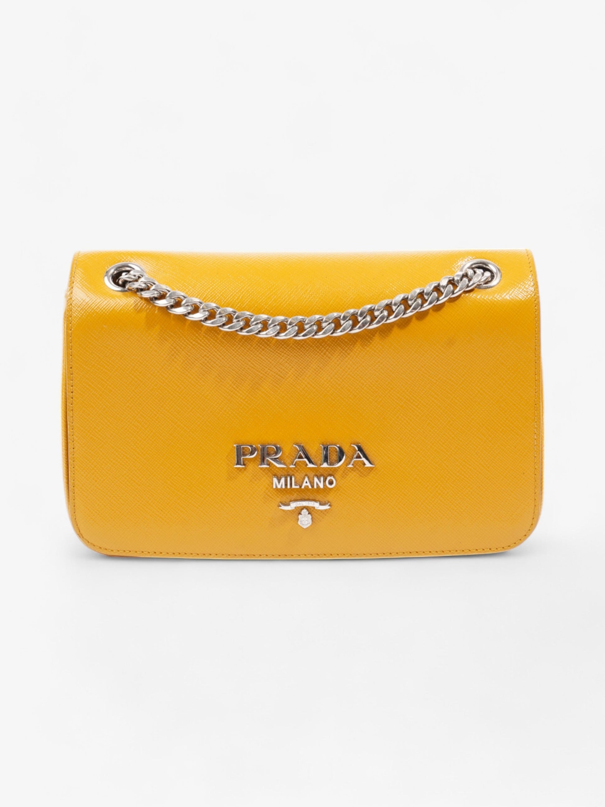 Prada Crossbody Bag Mustard Leather Saffiano Mini
