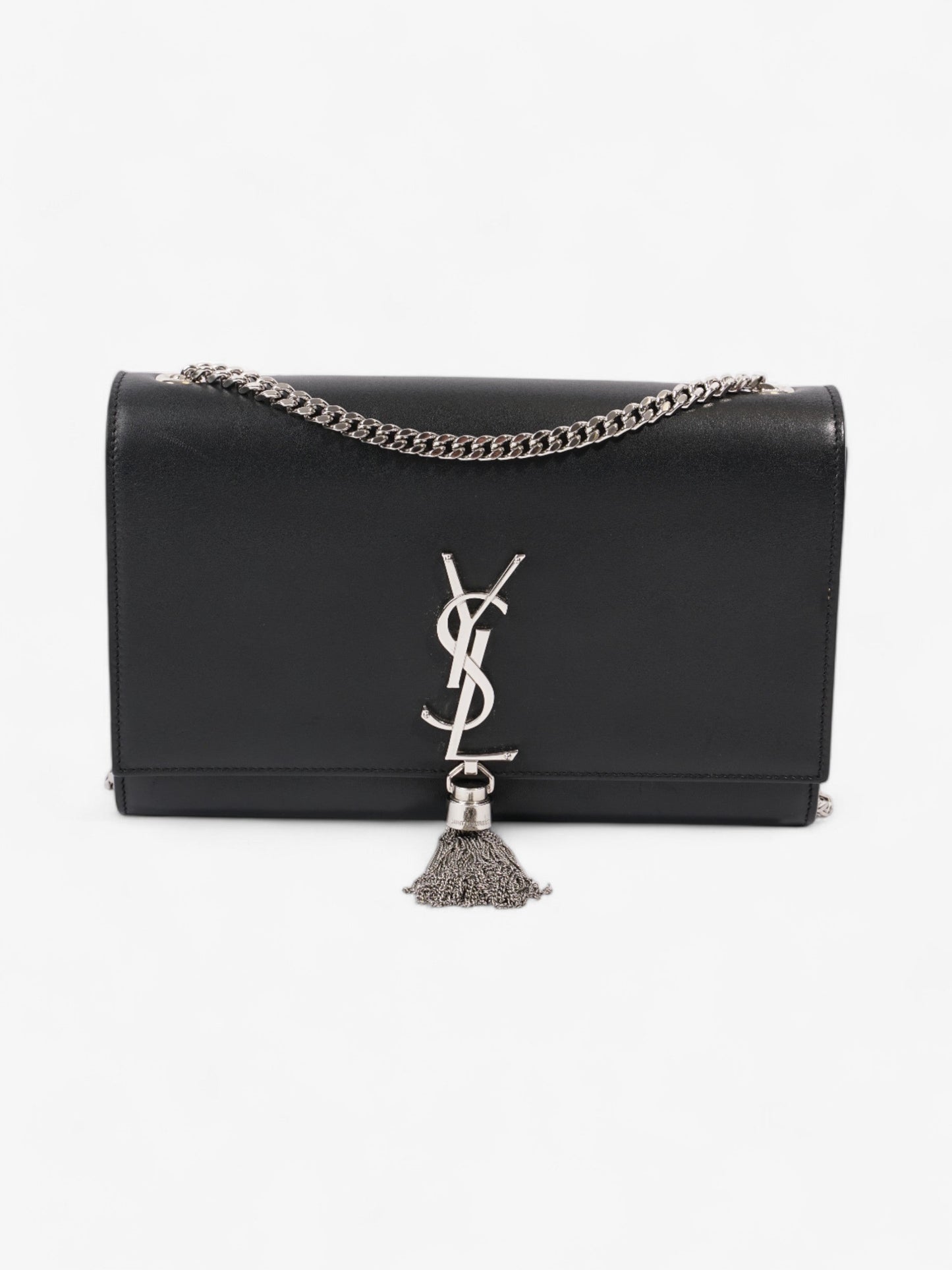 YSL Saint Laurent Kate Tassel Calfskin Crossbody Bag Leather Black Medium
