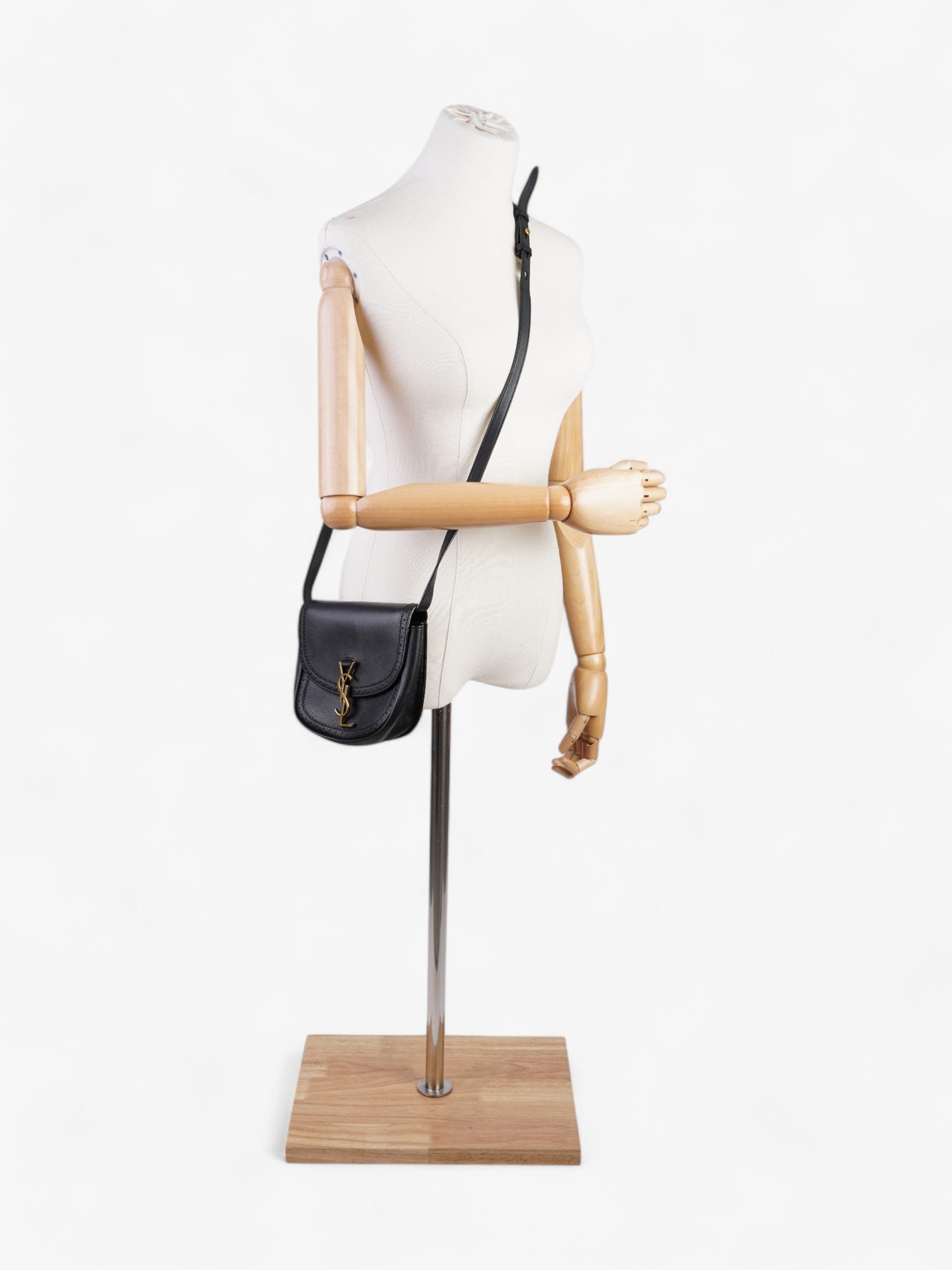 YSL Saint Laurent Kaia Calfskin Crossbody Bag Leather Black Medium